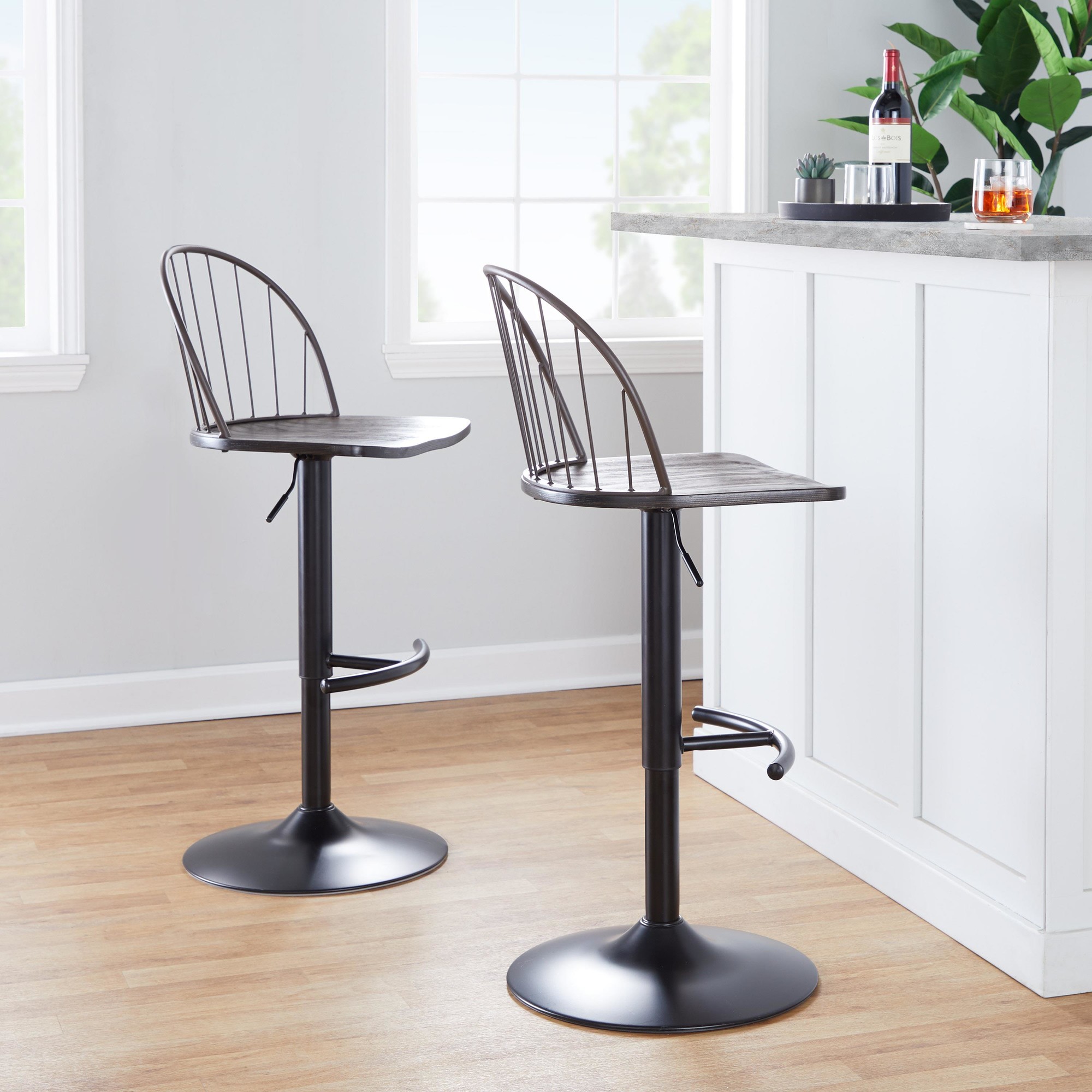 Riley-Farmhouse-Adjustable-Swivel-Barstool-BlackBronze-Wood-Set-of-2-1