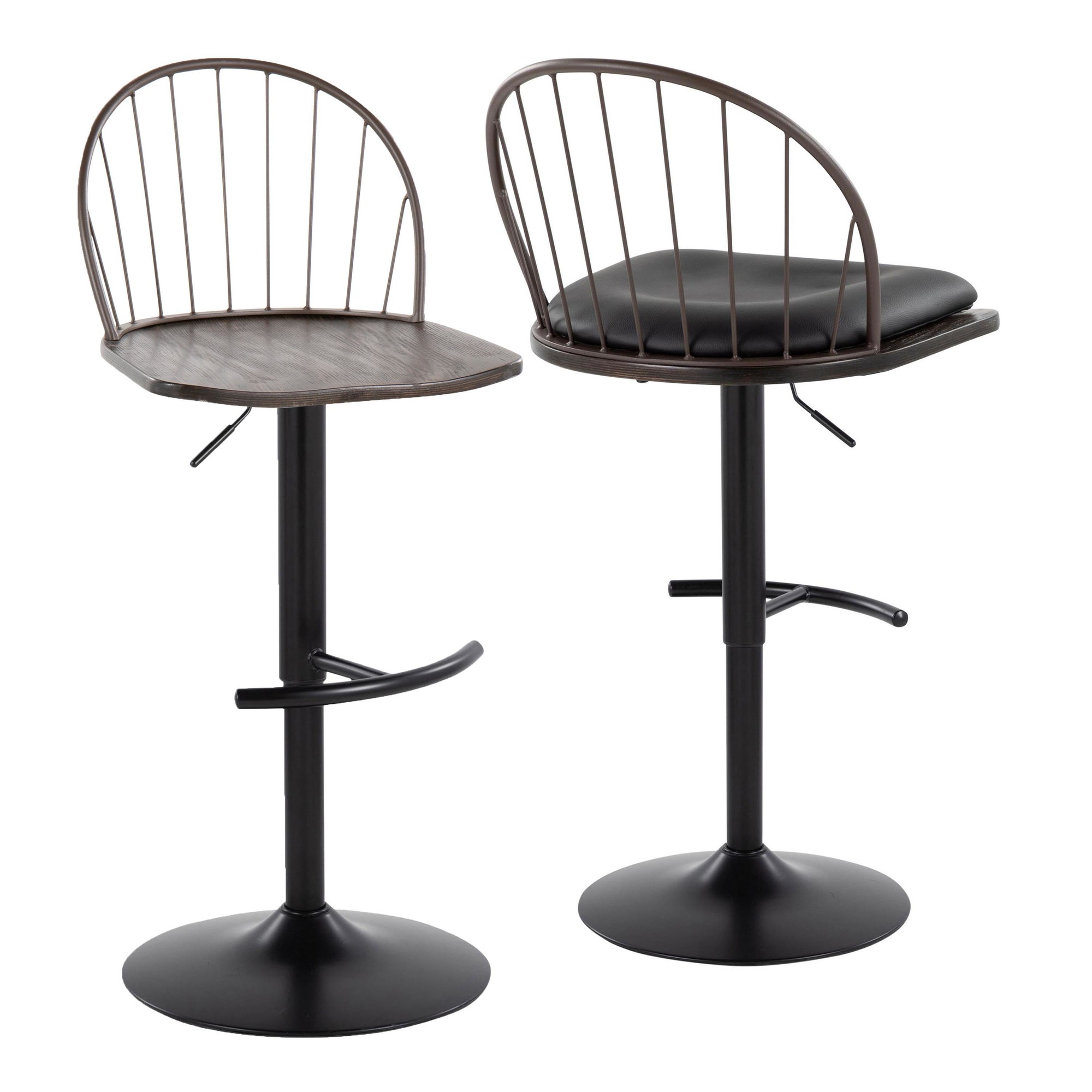 Riley-Farmhouse-Adjustable-Swivel-Barstool-BlackBronze-Wood-Set-of-2-10