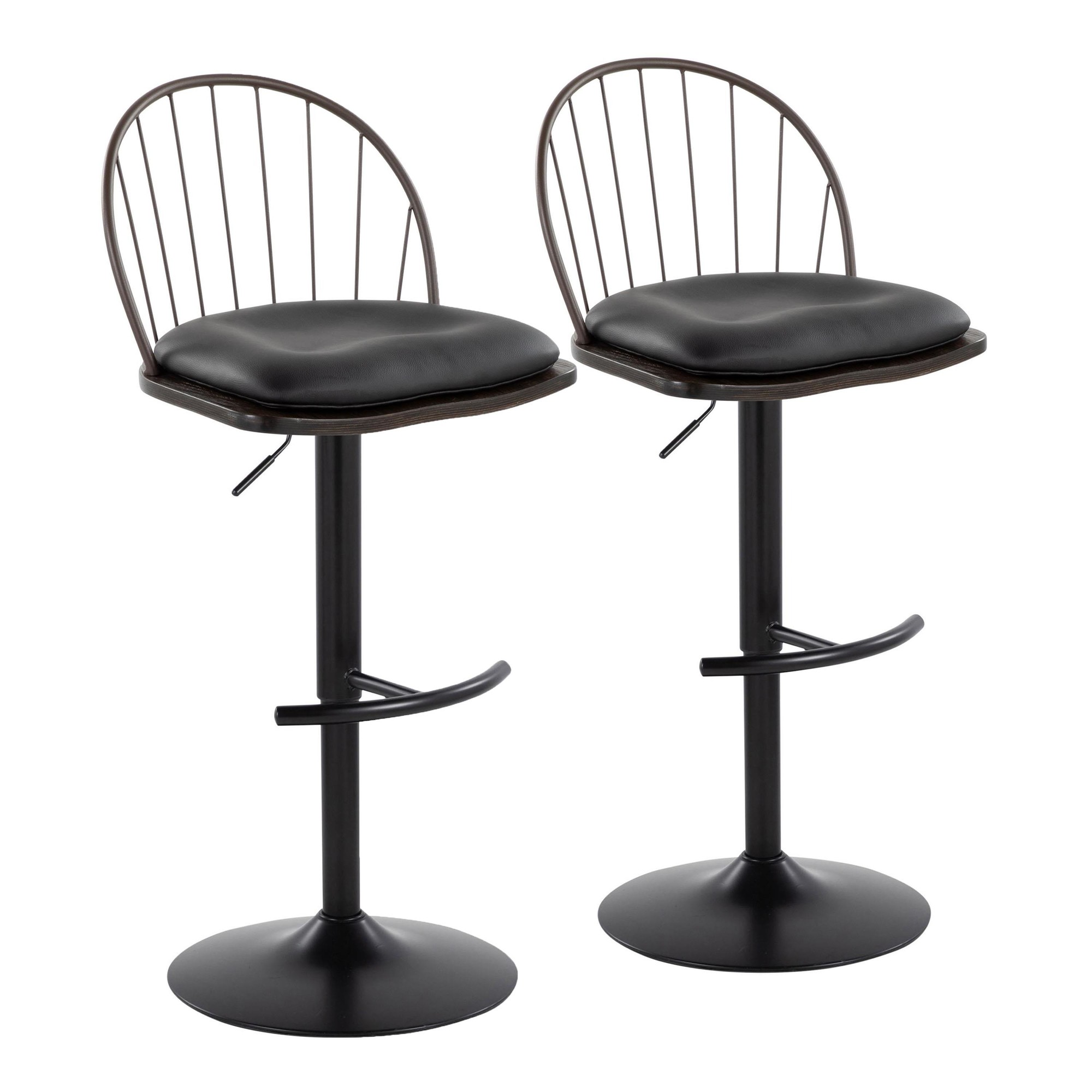 Riley-Farmhouse-Adjustable-Swivel-Barstool-BlackBronze-Wood-Set-of-2-4
