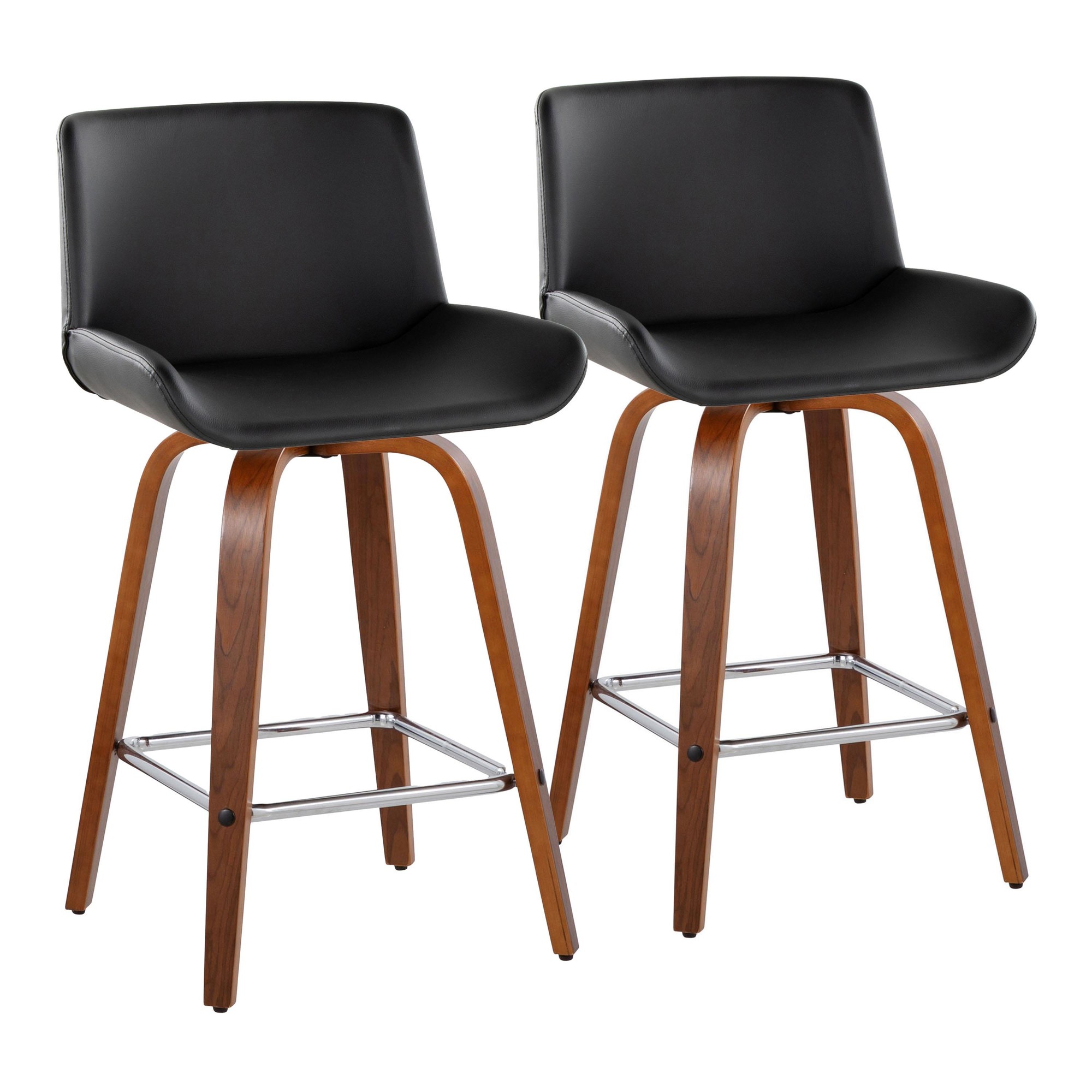 Santi-25-Inch-Black-Faux-Leather-Mid-Century-Swivel-Stools-Set-of-2-2