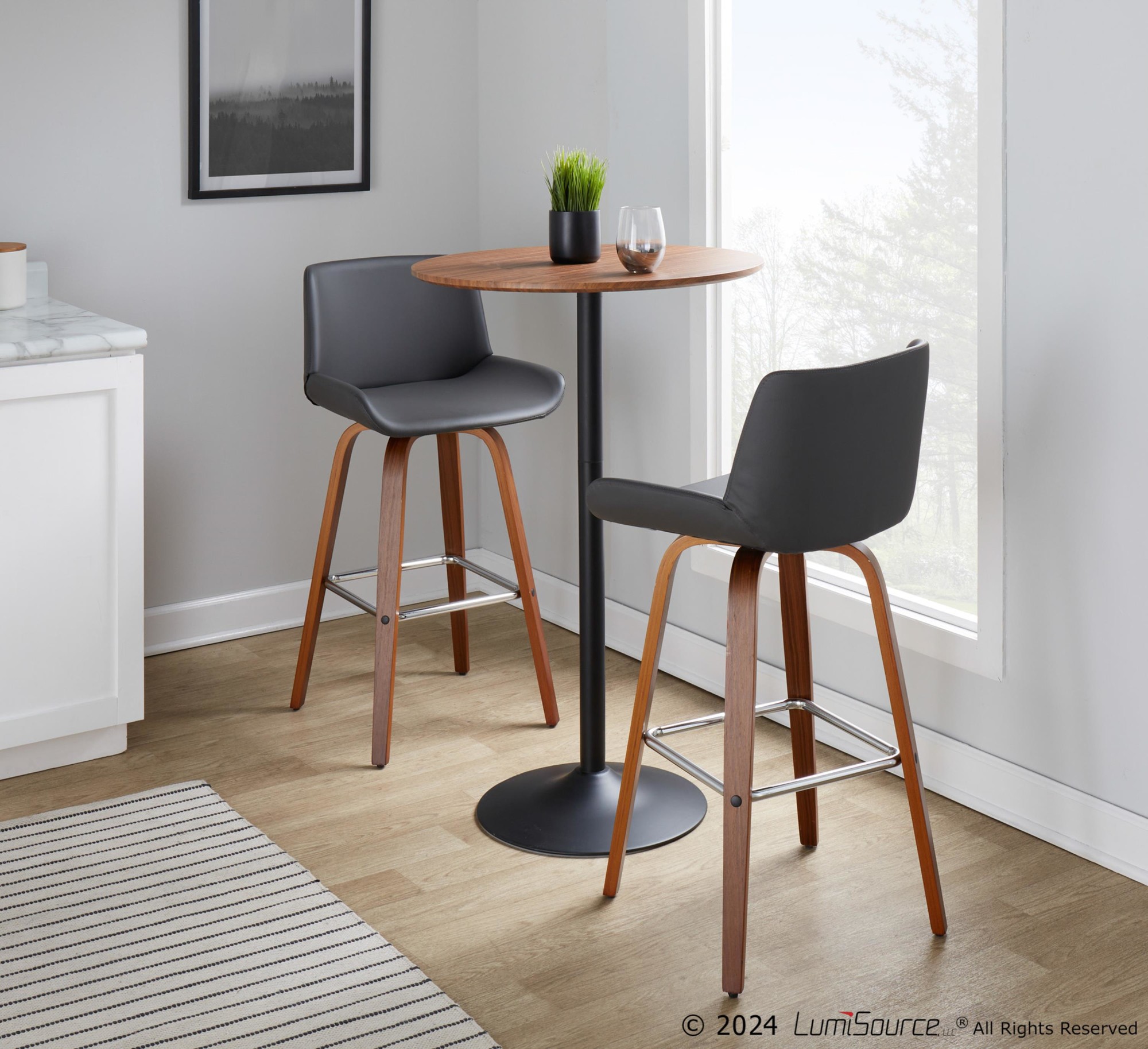 Santi-30-Mid-Century-Modern-Walnut-and-Grey-Barstools-Set-of-2