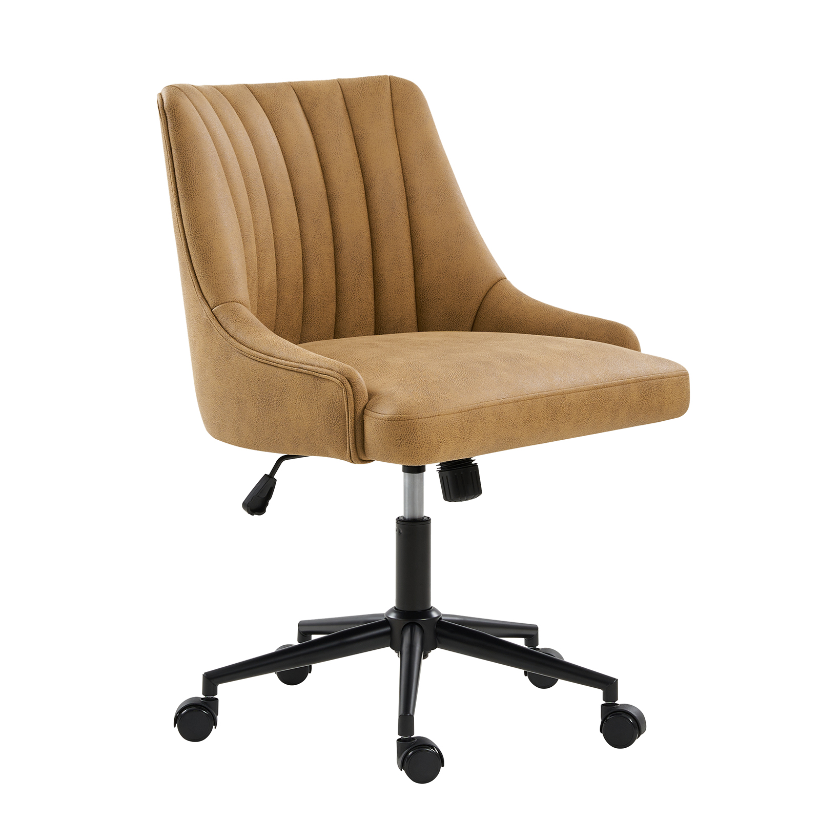 Seamas-Camel-Faux-Leather-Tufted-Swivel-Adjustable-Office-Chair