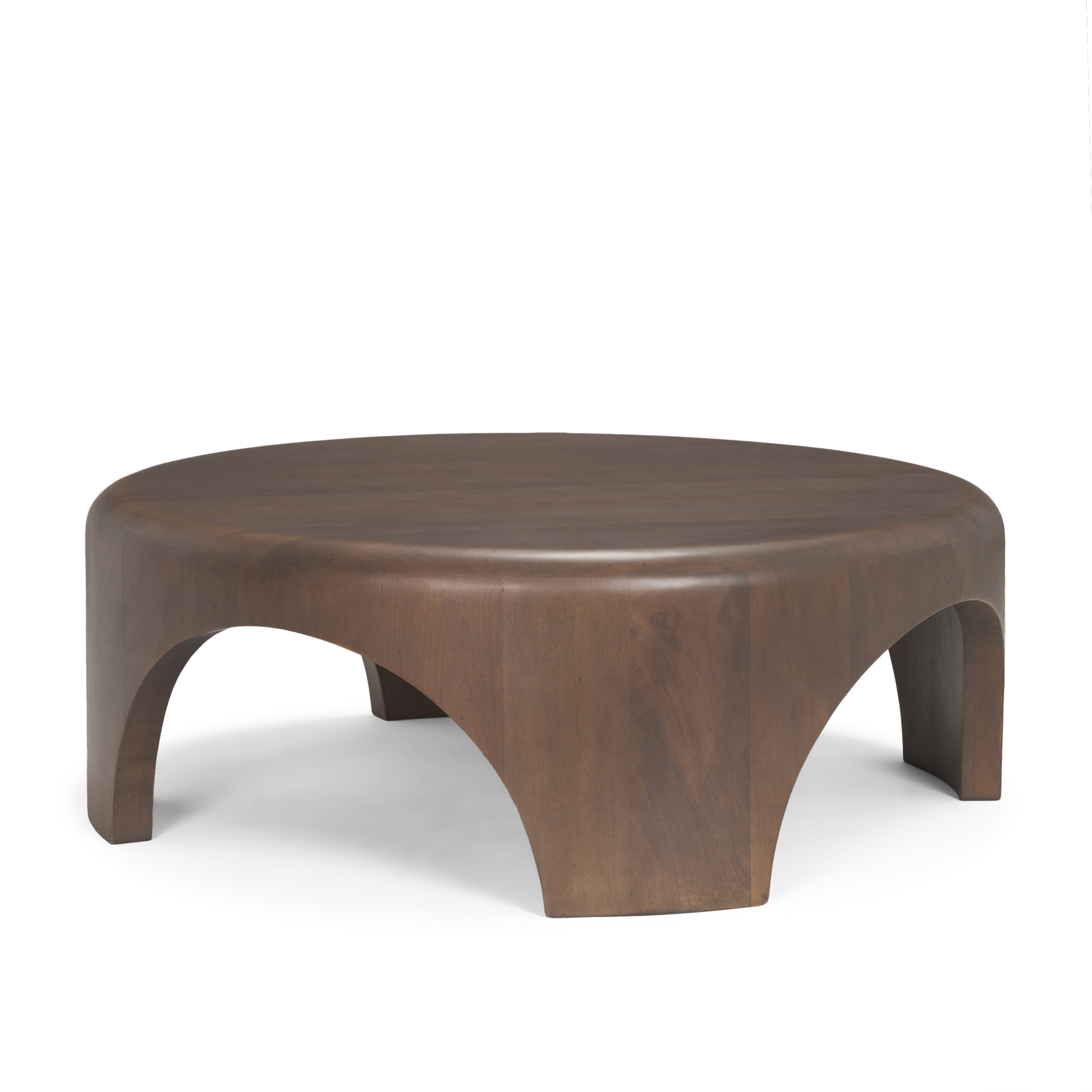 Shima-Round-Dark-Brown-Wood-WArched-Legs-Coffee-Table