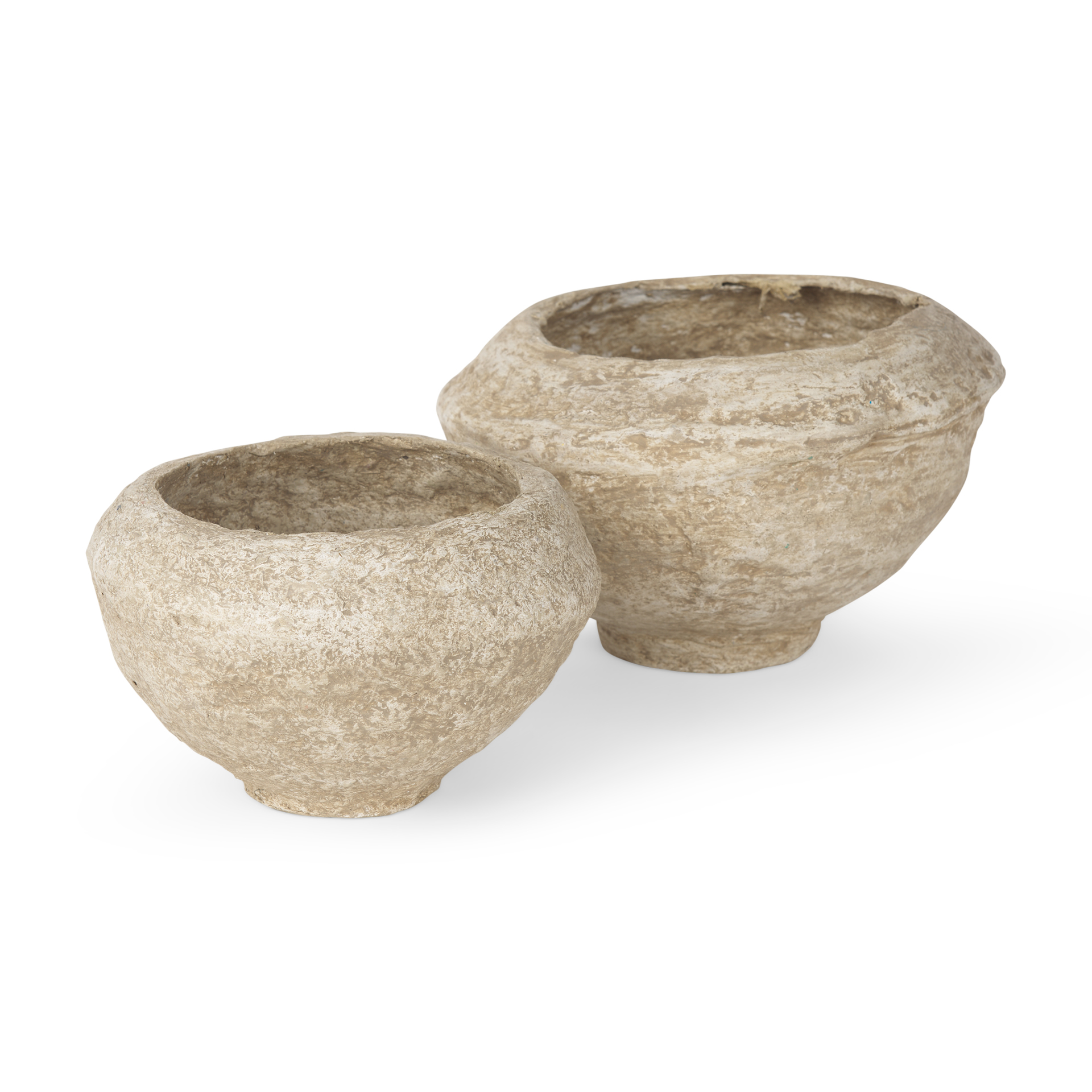 Sonu-Set-of-2-Beige-Paper-Mache-Half-Pot-Bowls