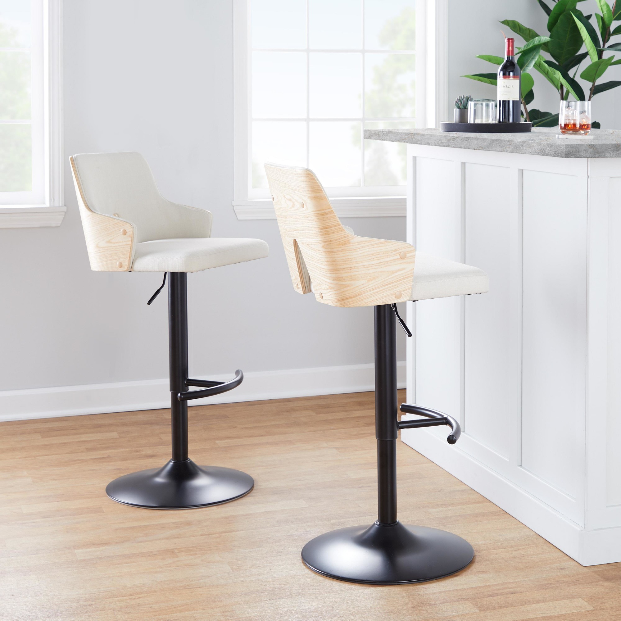 Stella-Black-Metal-Cream-Fabric-Contemporary-Swivel-Barstools-Set-of-2-1