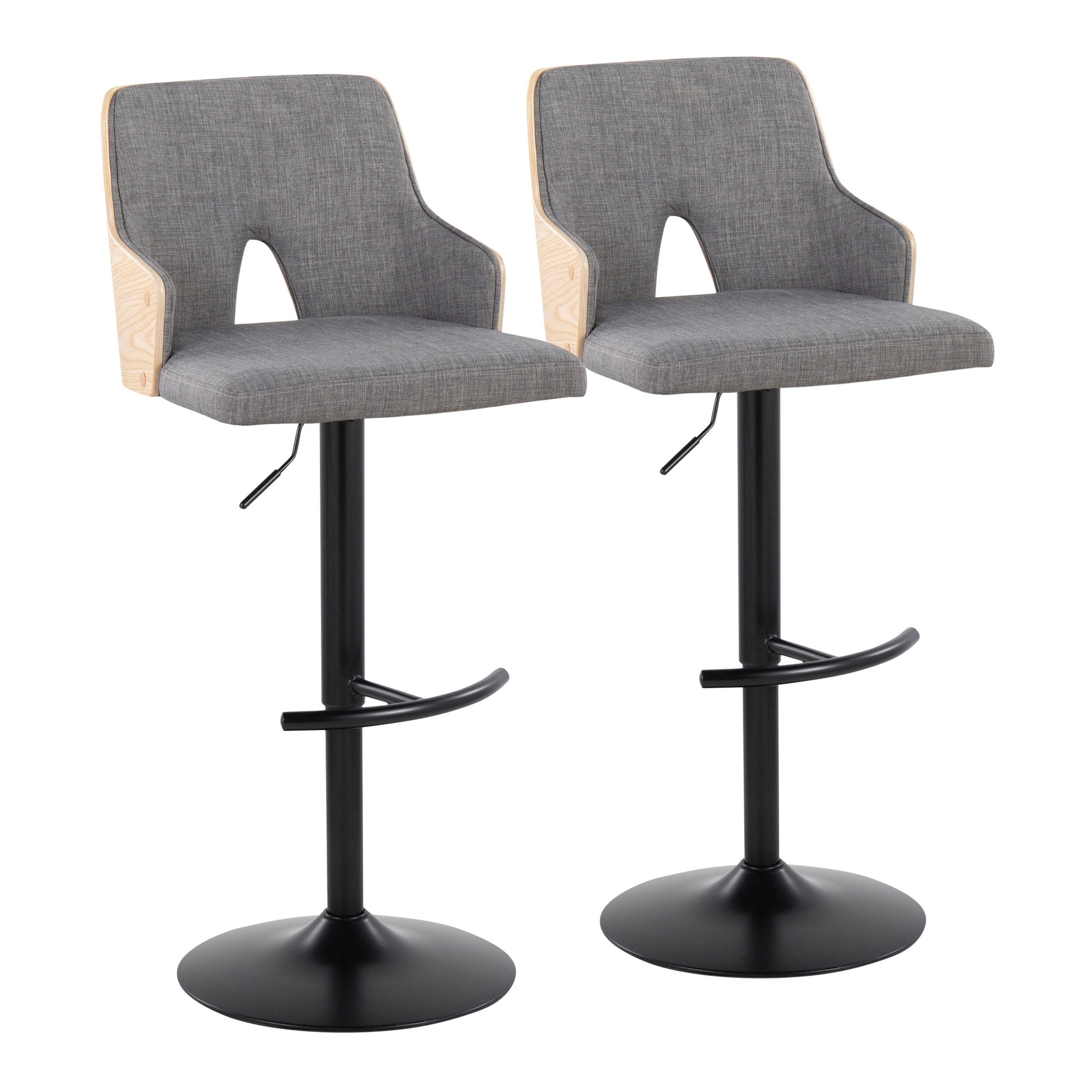 Stella-Contemporary-Adjustable-Swivel-Barstools-Black-Wood-Grey-Set-of-2-Set-of-2-2