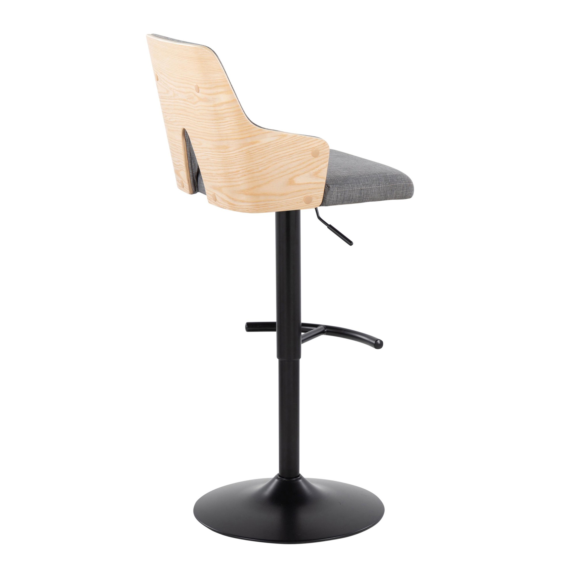 Stella-Contemporary-Adjustable-Swivel-Barstools-Black-Wood-Grey-Set-of-2-Set-of-2-5