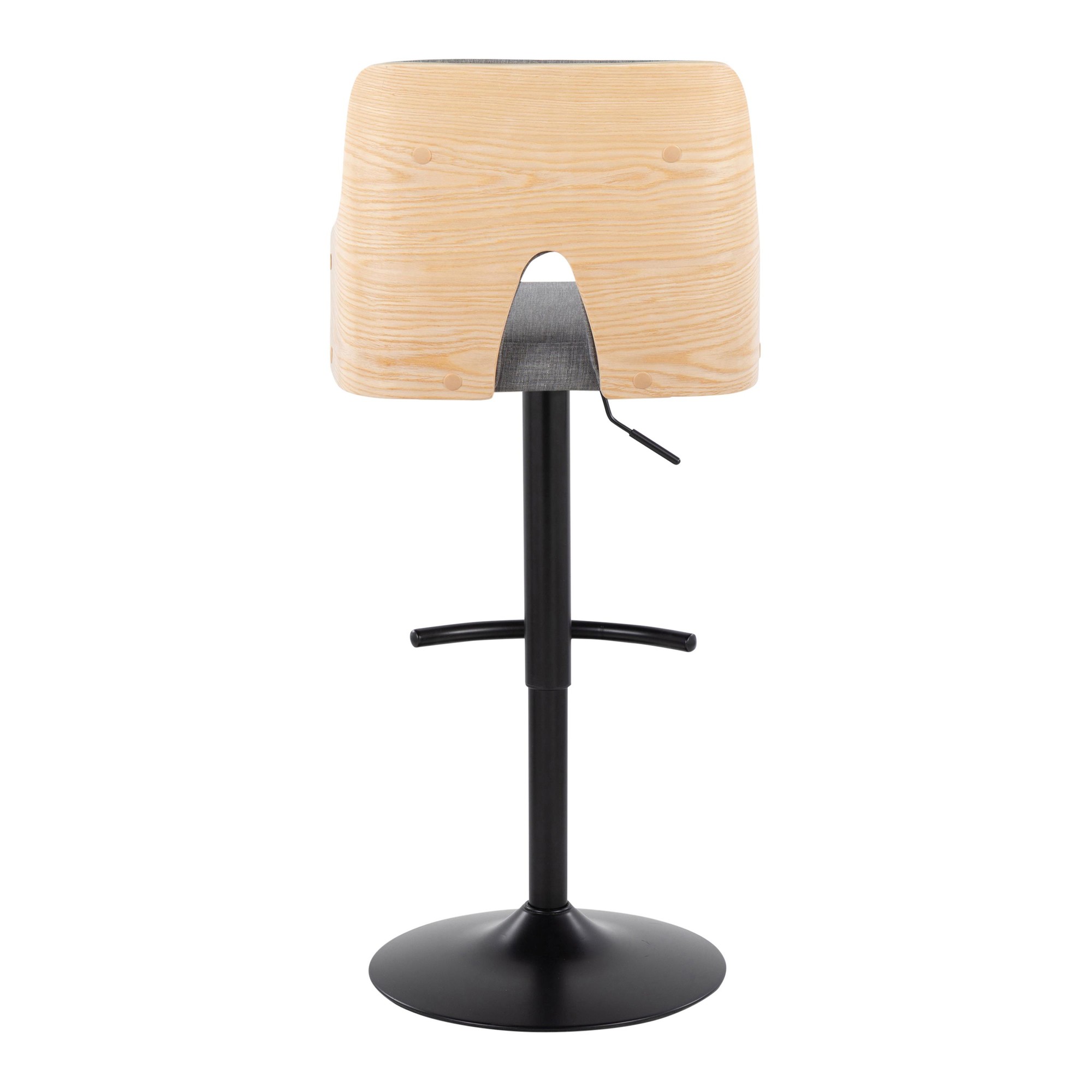 Stella-Contemporary-Adjustable-Swivel-Barstools-Black-Wood-Grey-Set-of-2-Set-of-2-6