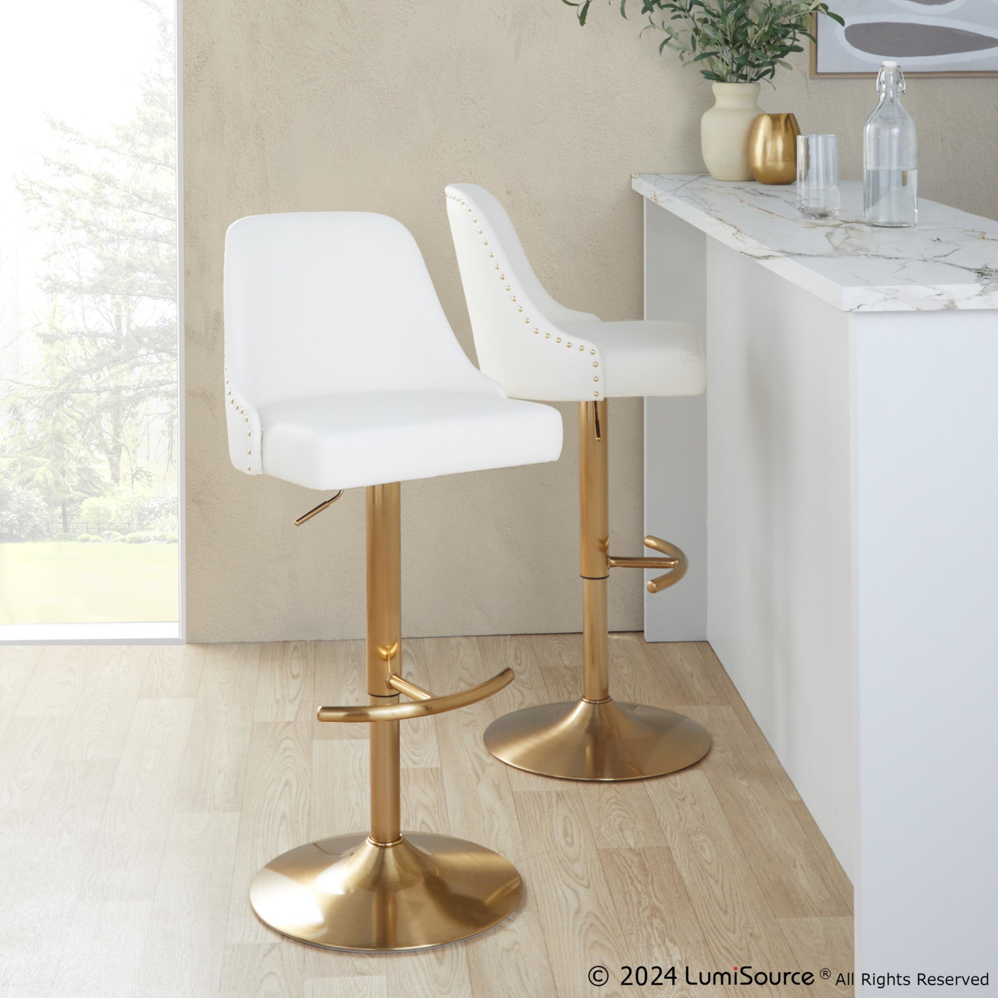 Studded-Marcel-Gold-White-Contemporary-Adjustable-Barstool-Set-of-2