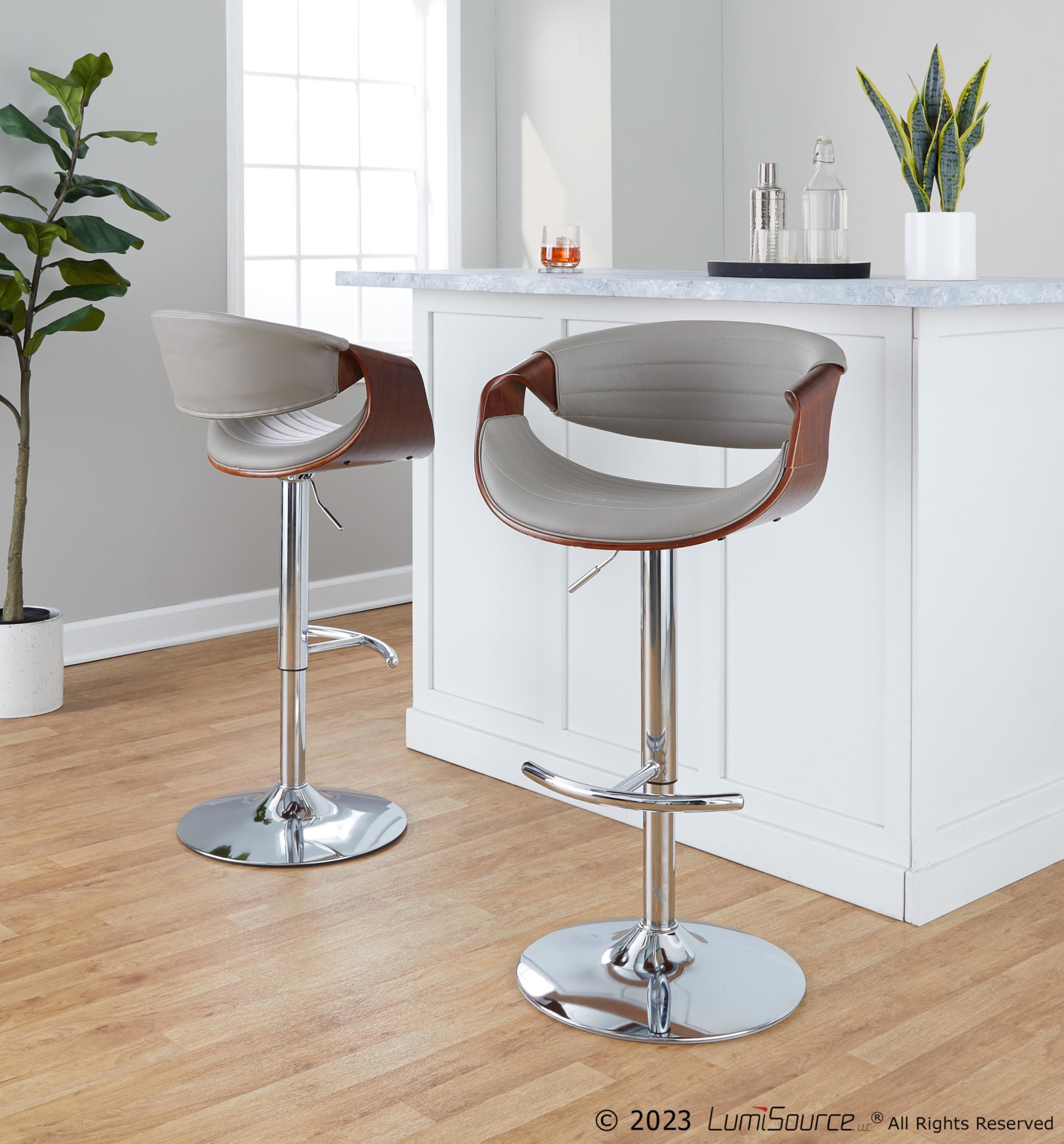 Symphony-Grey-Faux-Leather-Walnut-Mid-Century-Modern-Swivel-Barstool-Set-of-2-2