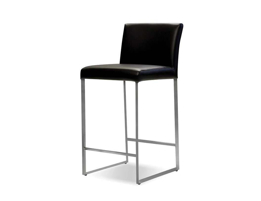 TATE-Black-Leatherette-Counter-Stool-Brushed-Steel-Frame