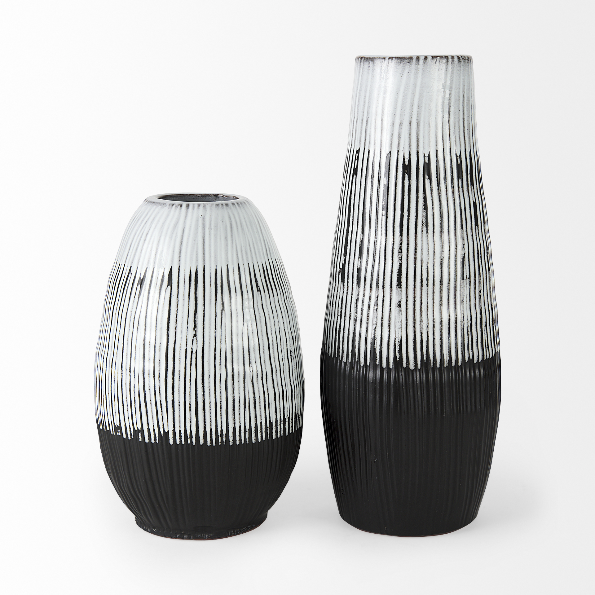 Tanami-II-Short-Dark-BrownWhite-Glazed-Ceramic-Vase-3