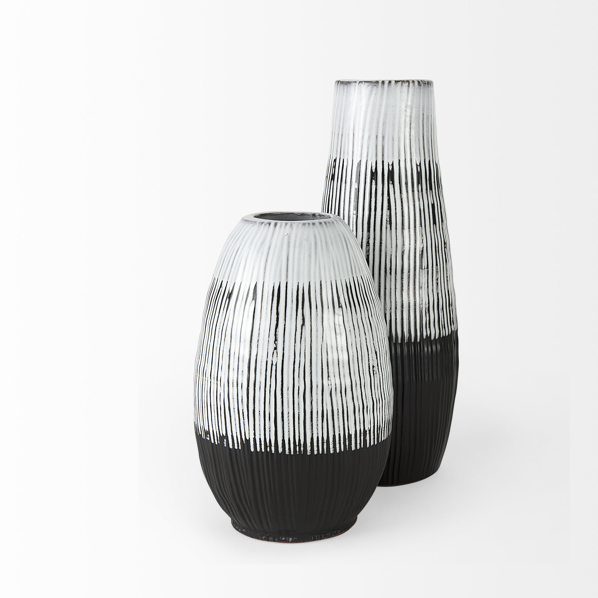 Tanami-II-Short-Dark-BrownWhite-Glazed-Ceramic-Vase-4