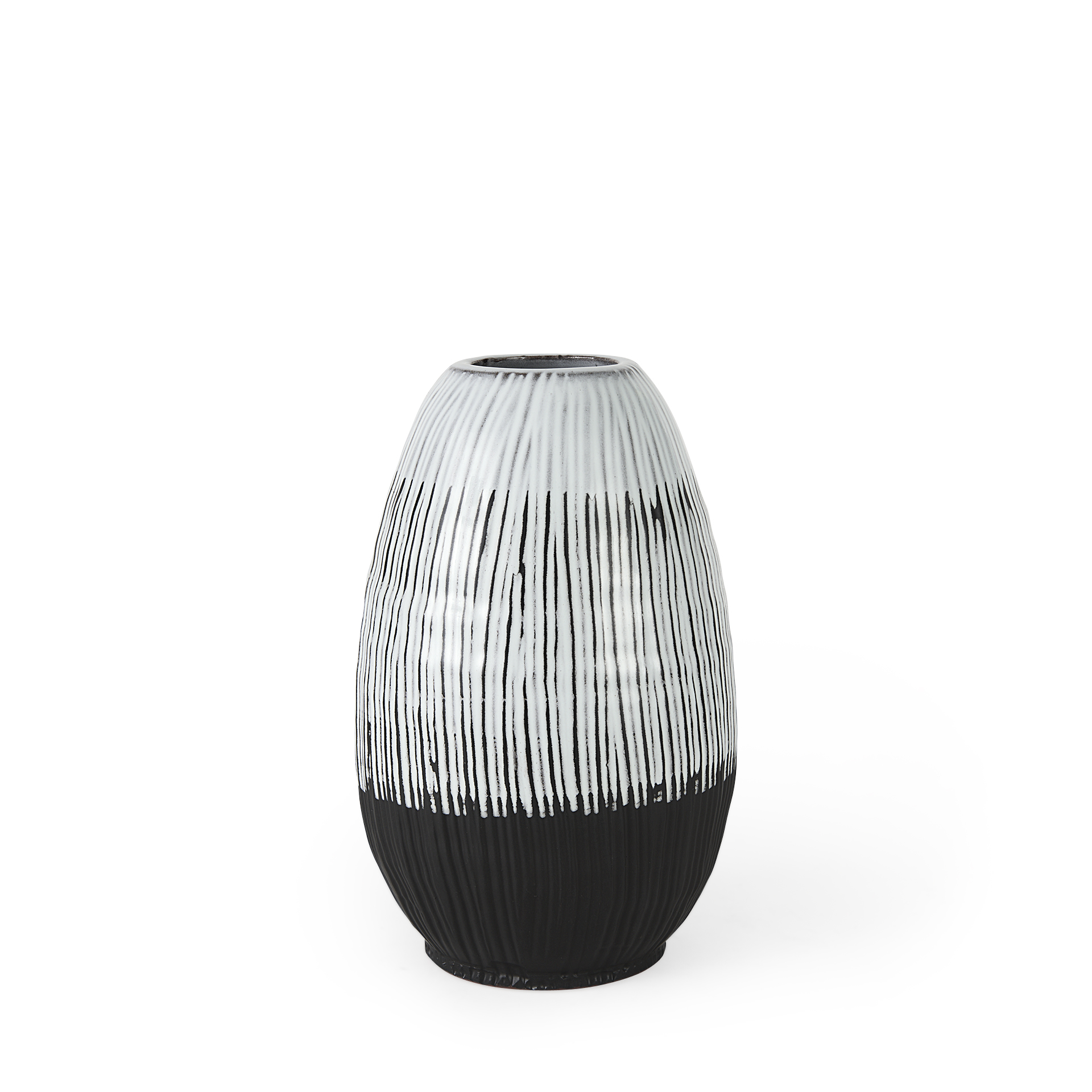 Tanami-II-Short-Dark-BrownWhite-Glazed-Ceramic-Vase