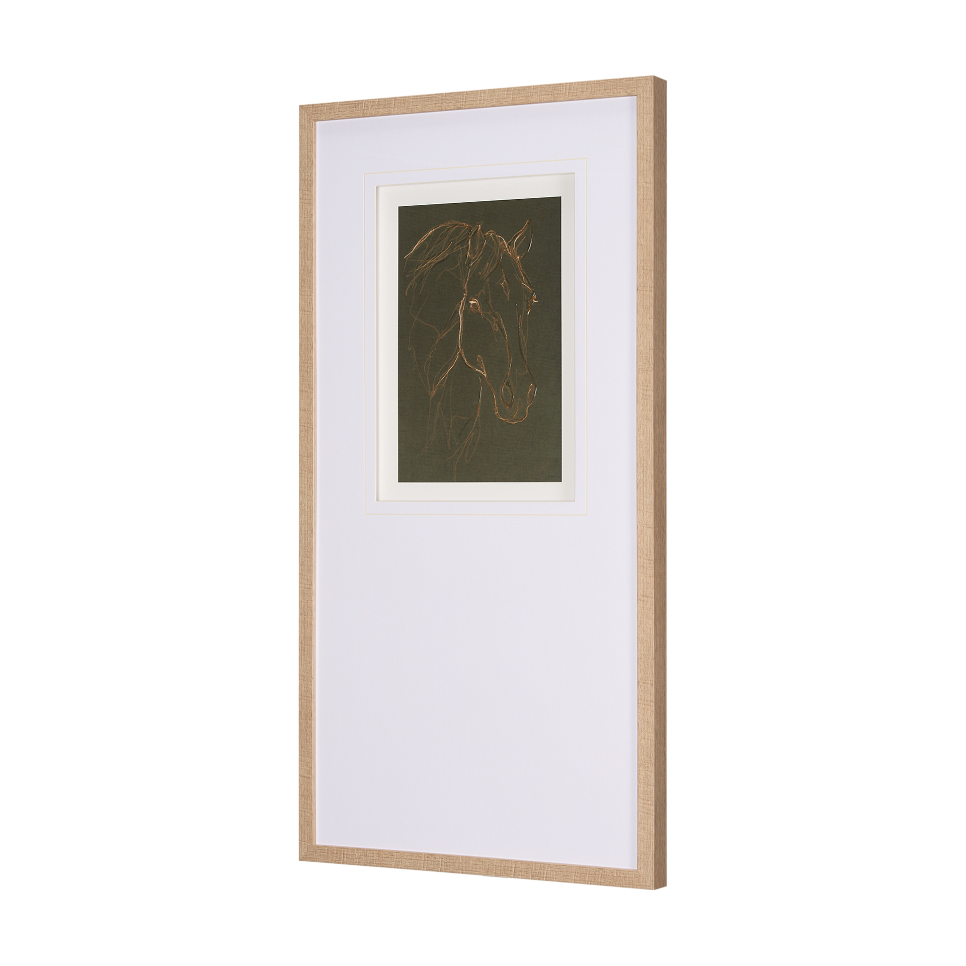 Thoroughbred-III-Olive-by-Mercana-Studio-Hand-Embelished-Framed-Art-Print-Matted-under-Glass-2