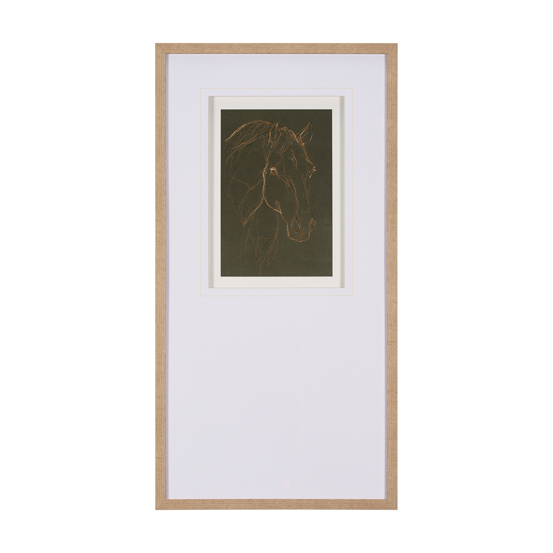 Thoroughbred-III-Olive-by-Mercana-Studio-Hand-Embelished-Framed-Art-Print-Matted-under-Glass