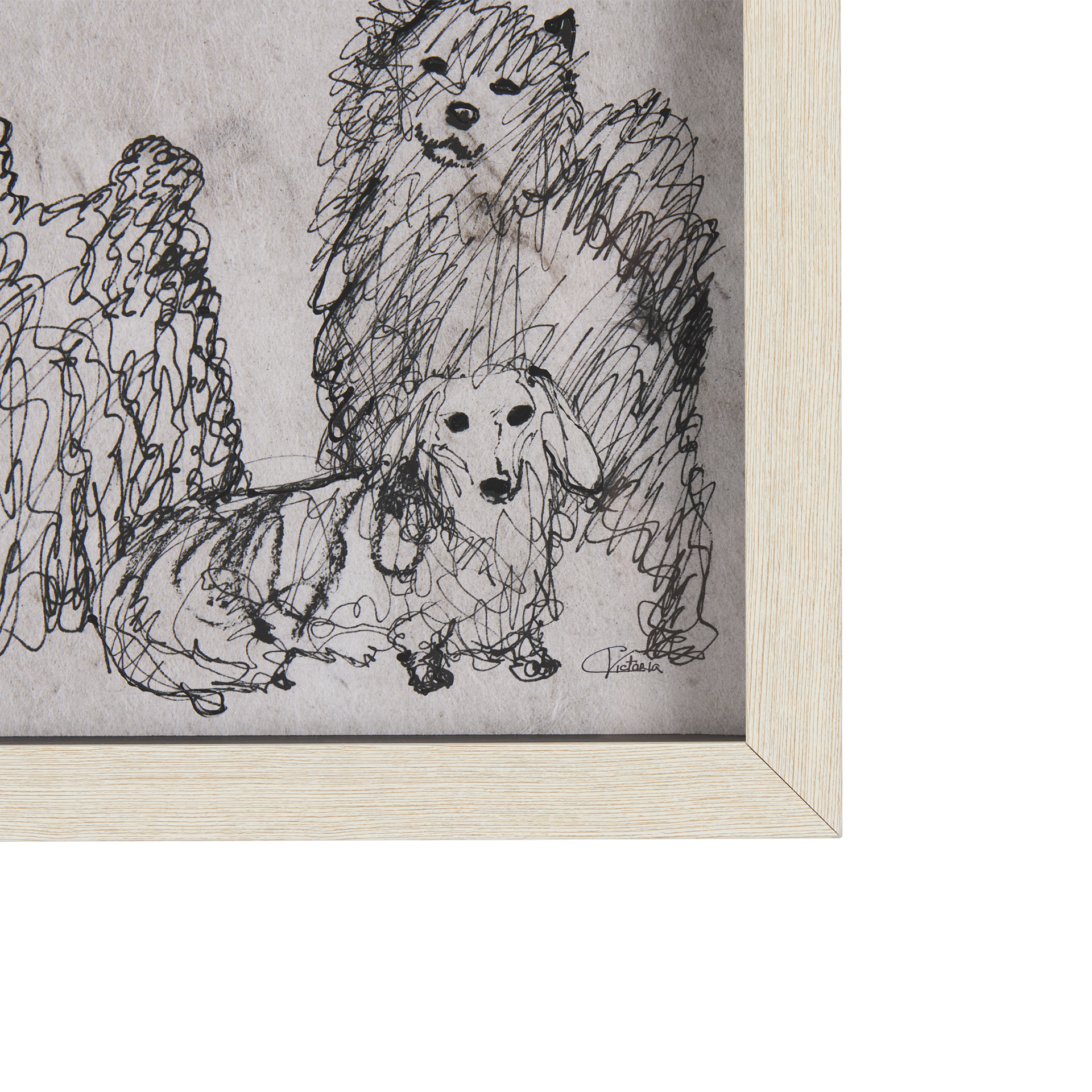 Three-Buddies-by-Mercana-Studio-a-Hand-Embelished-Textured-Framed-Art-Print-Matted-under-Glass-2