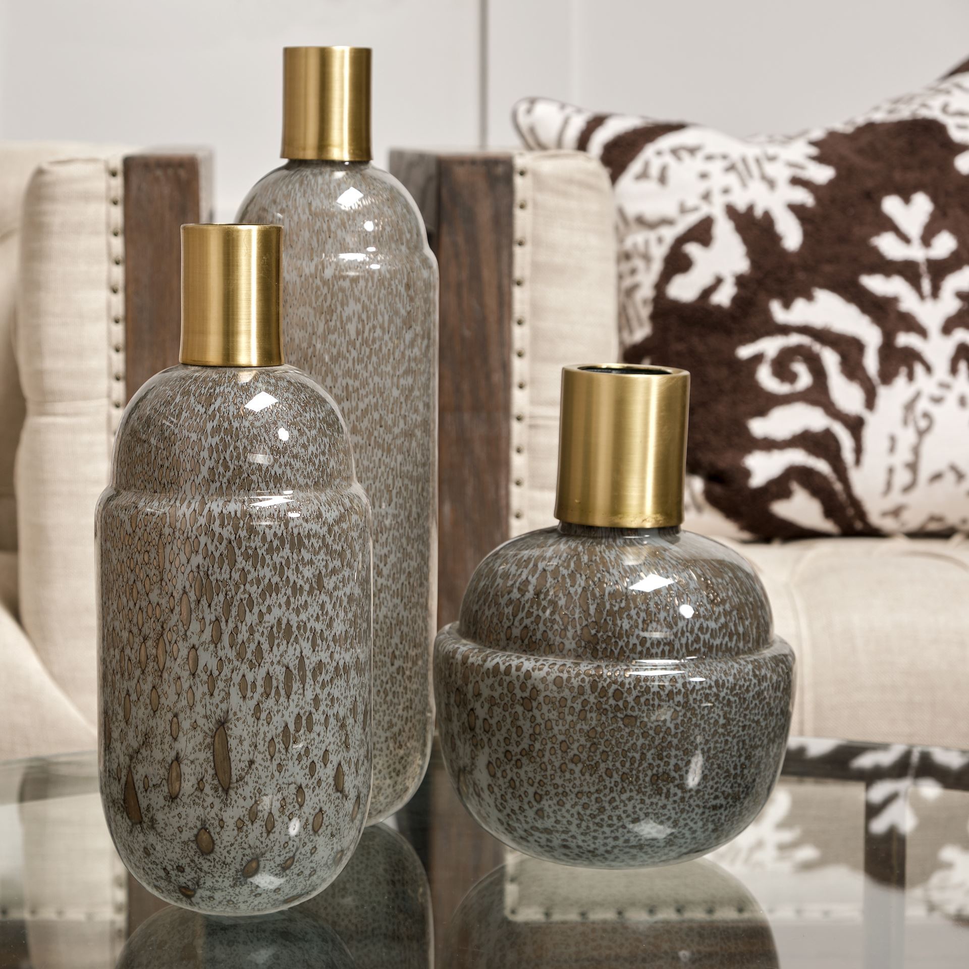 Toba-II-Tall-BrownGold-Spotted-Gourd-Style-Vase-1