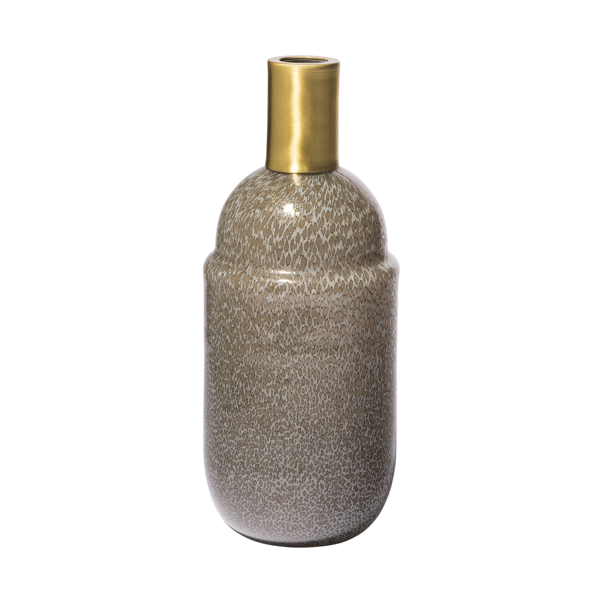Toba-II-Tall-BrownGold-Spotted-Gourd-Style-Vase