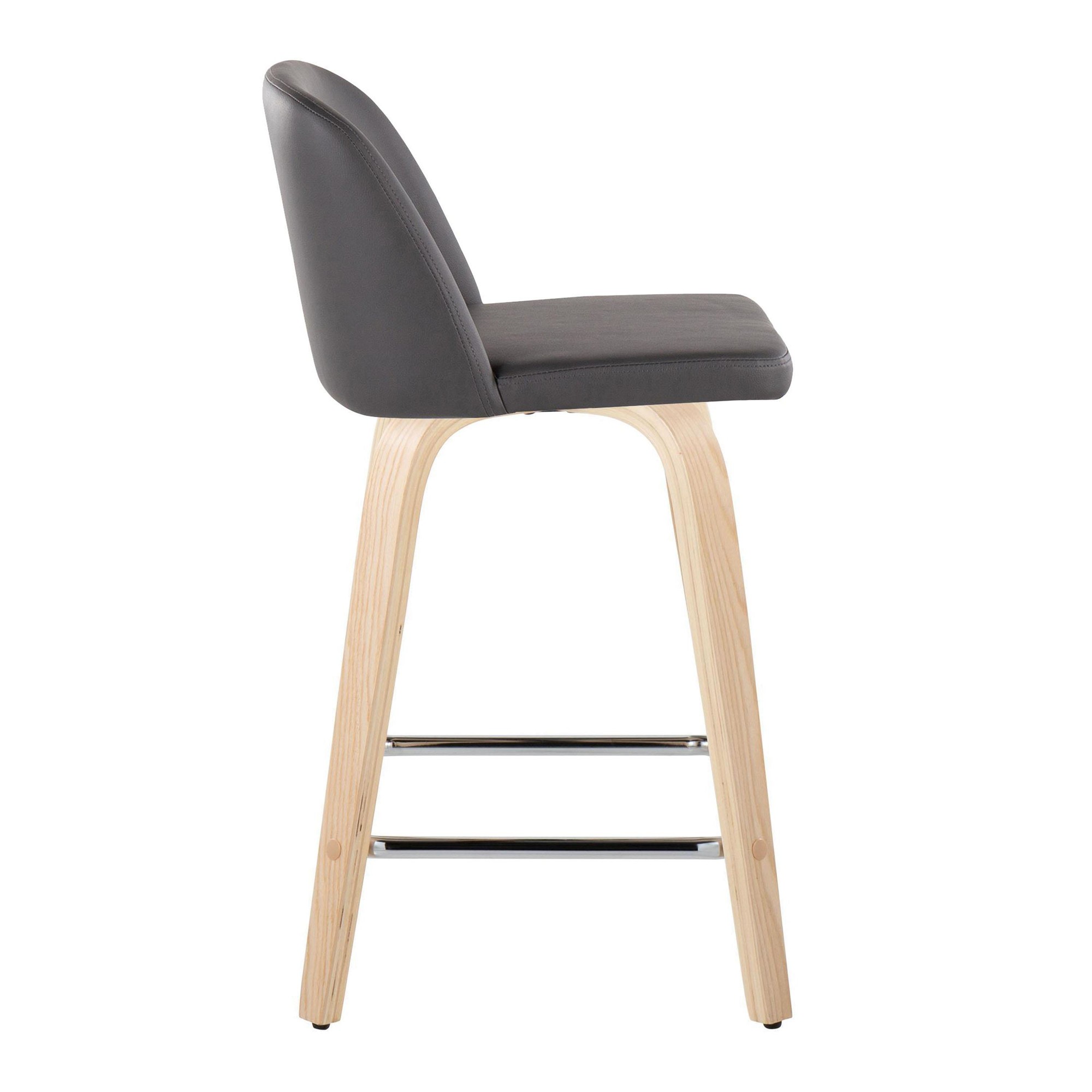 Toriano-24-Inch-Contemporary-Swivel-Counter-Stools-in-Natural-Wood-and-Grey-Faux-Leather-with-Chrome-Footrest-Set-of-2-Set-of-2-4