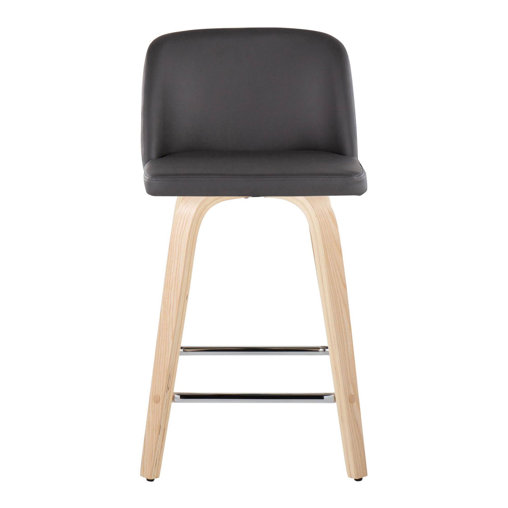 Toriano-24-Inch-Contemporary-Swivel-Counter-Stools-in-Natural-Wood-and-Grey-Faux-Leather-with-Chrome-Footrest-Set-of-2-Set-of-2-7