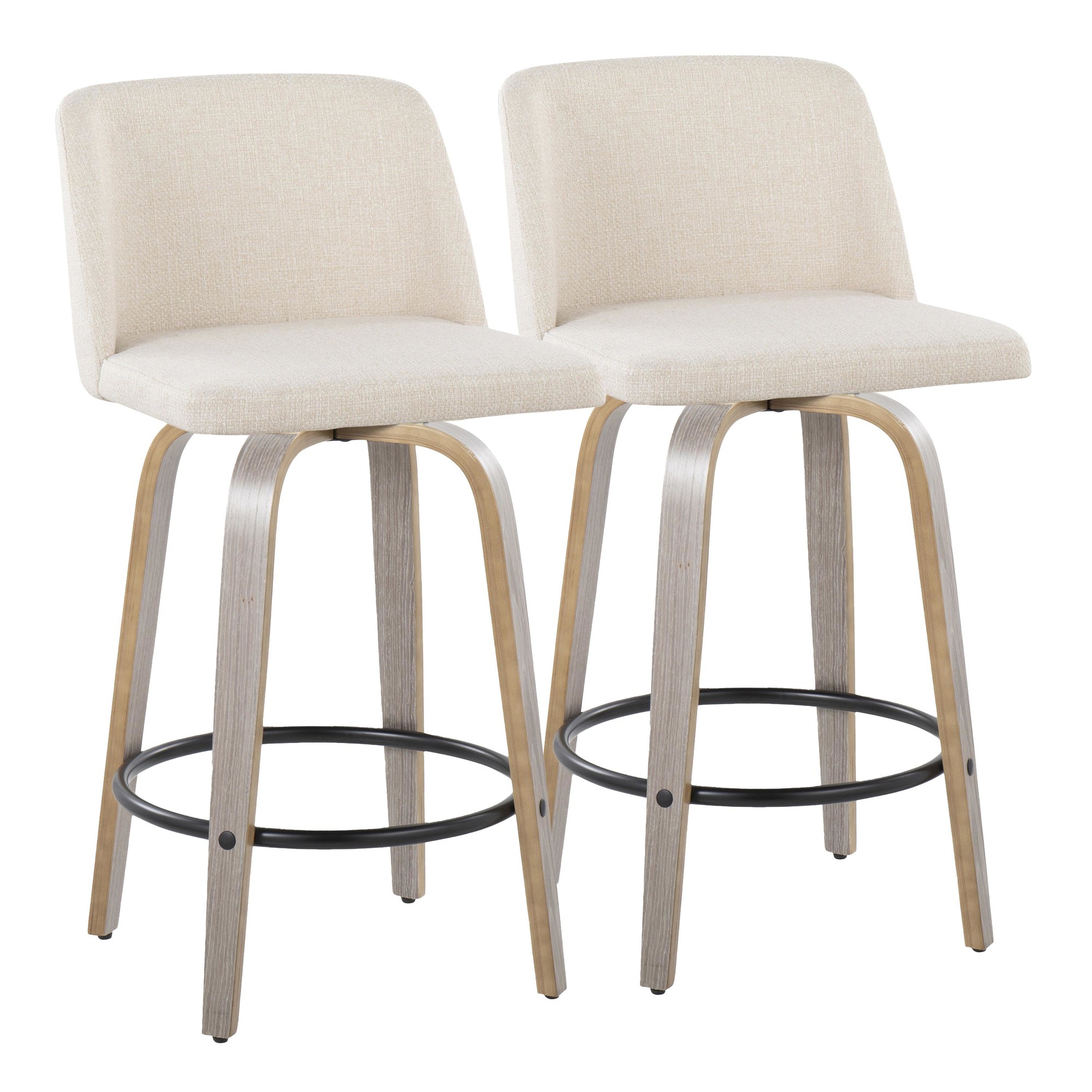 Toriano-26-Inch-Contemporary-Light-Grey-and-Cream-Swivel-Stools-Set-of-2
