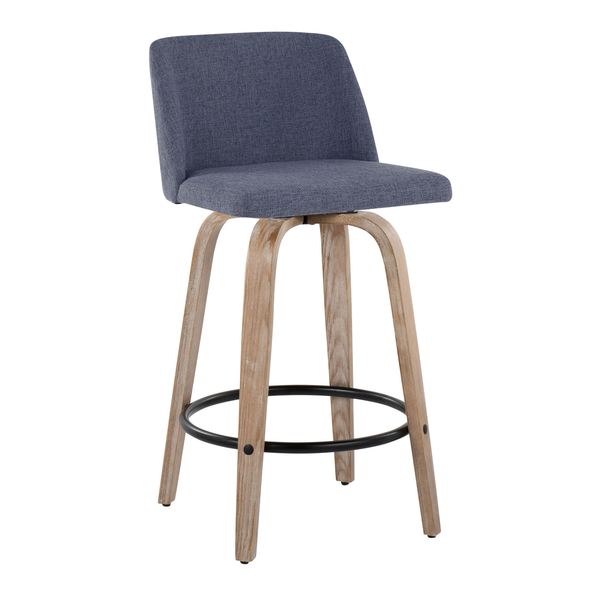 Toriano-26-Inch-Contemporary-Swivel-Counter-Stool-in-Whitewashed-Wood-and-Blue-Fabric-Set-of-2-Set-of-2-5
