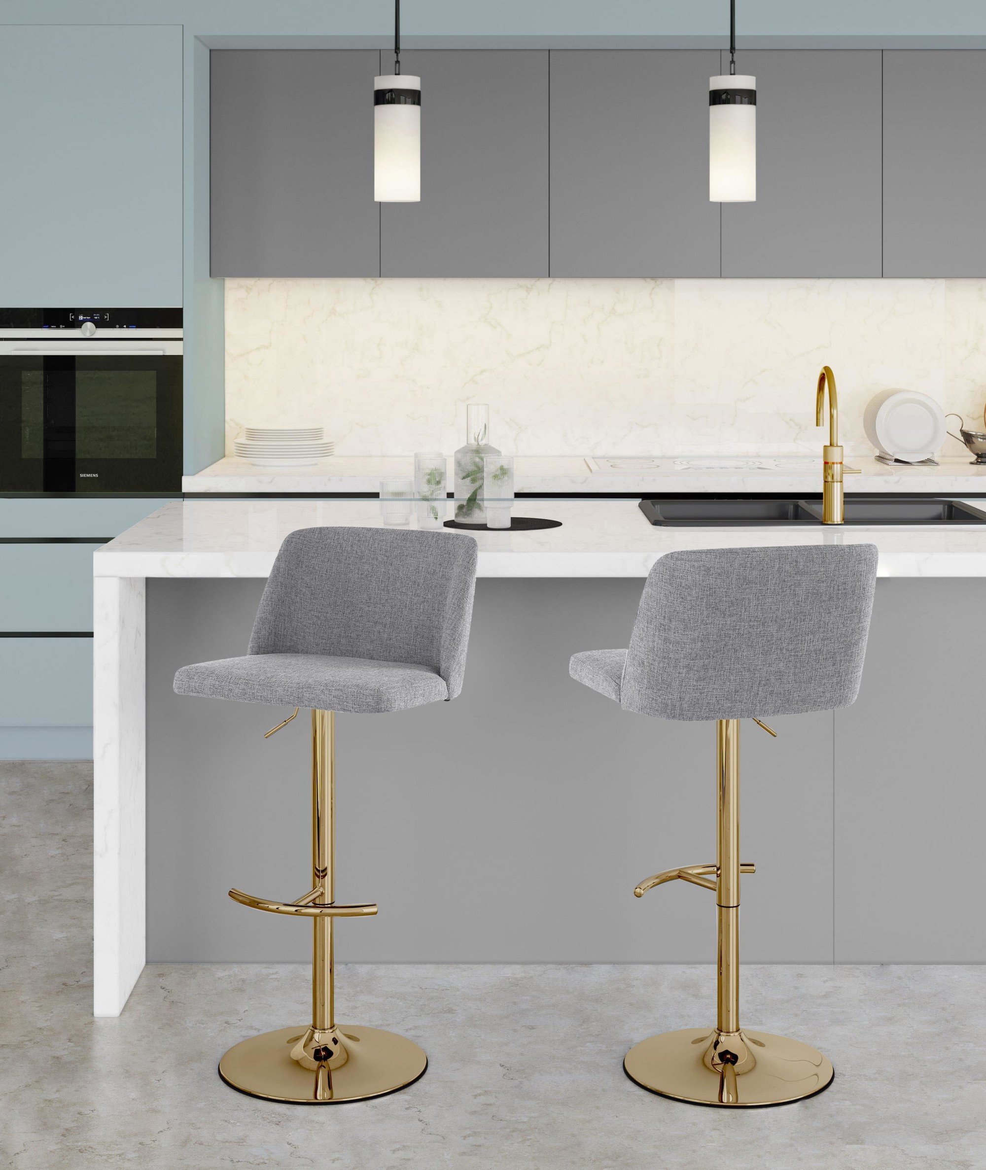 Toriano-Grey-Fabric-Gold-Contemporary-Swivel-Adjustable-Barstools-Set-of-2
