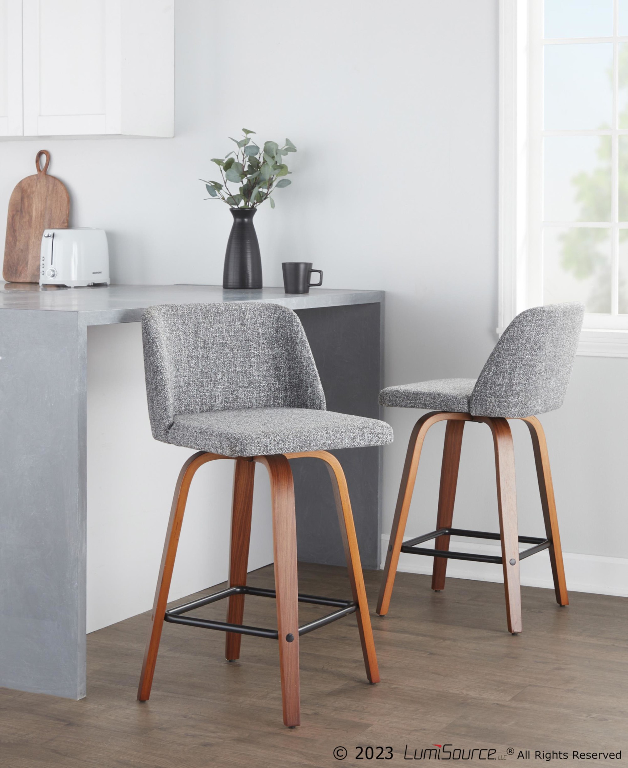 Toriano-Mid-Century-Modern-Walnut-and-Grey-Counter-Stool-Set-of-2