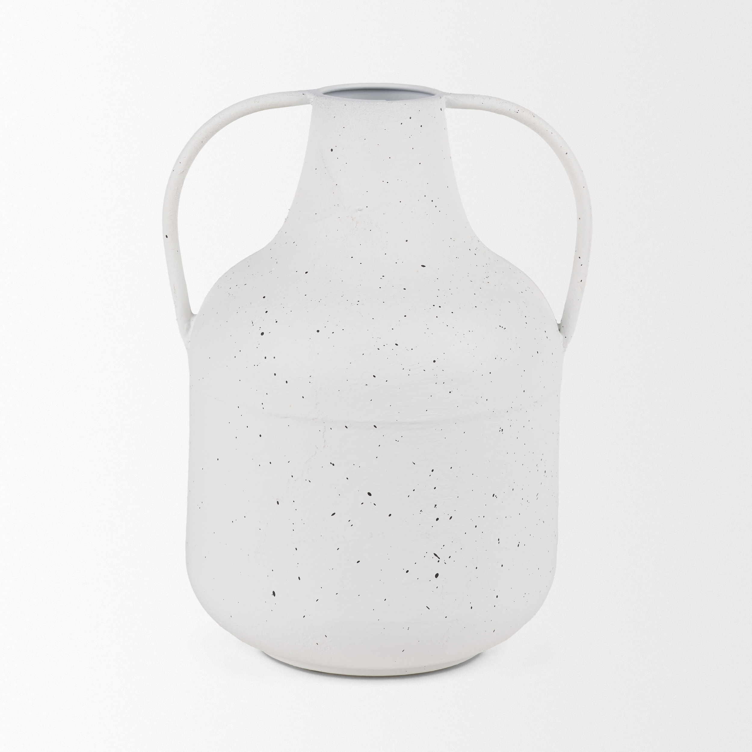 Treva-Tall-White-w-Black-Speckles-Metal-Vase-4