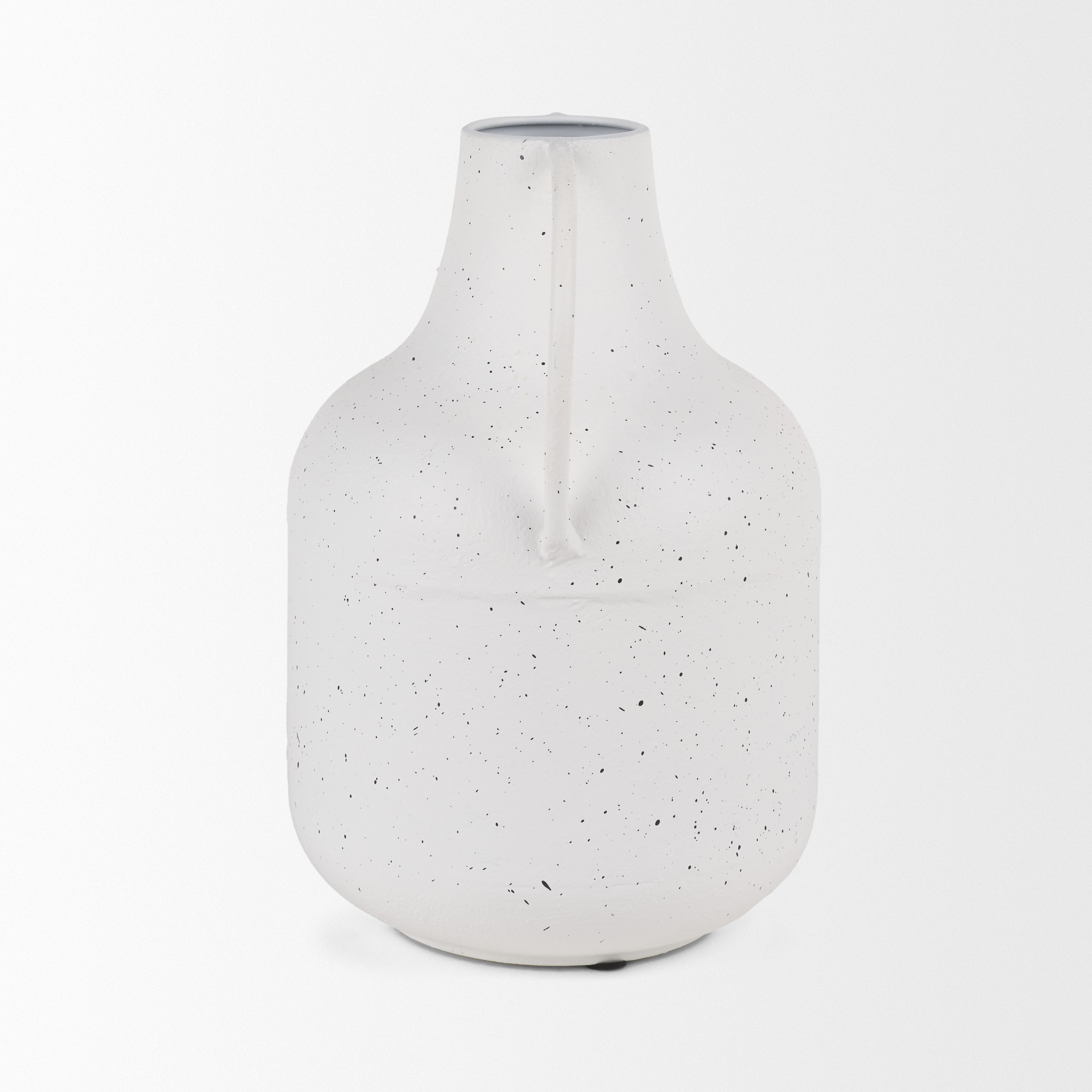 Treva-Tall-White-w-Black-Speckles-Metal-Vase-5