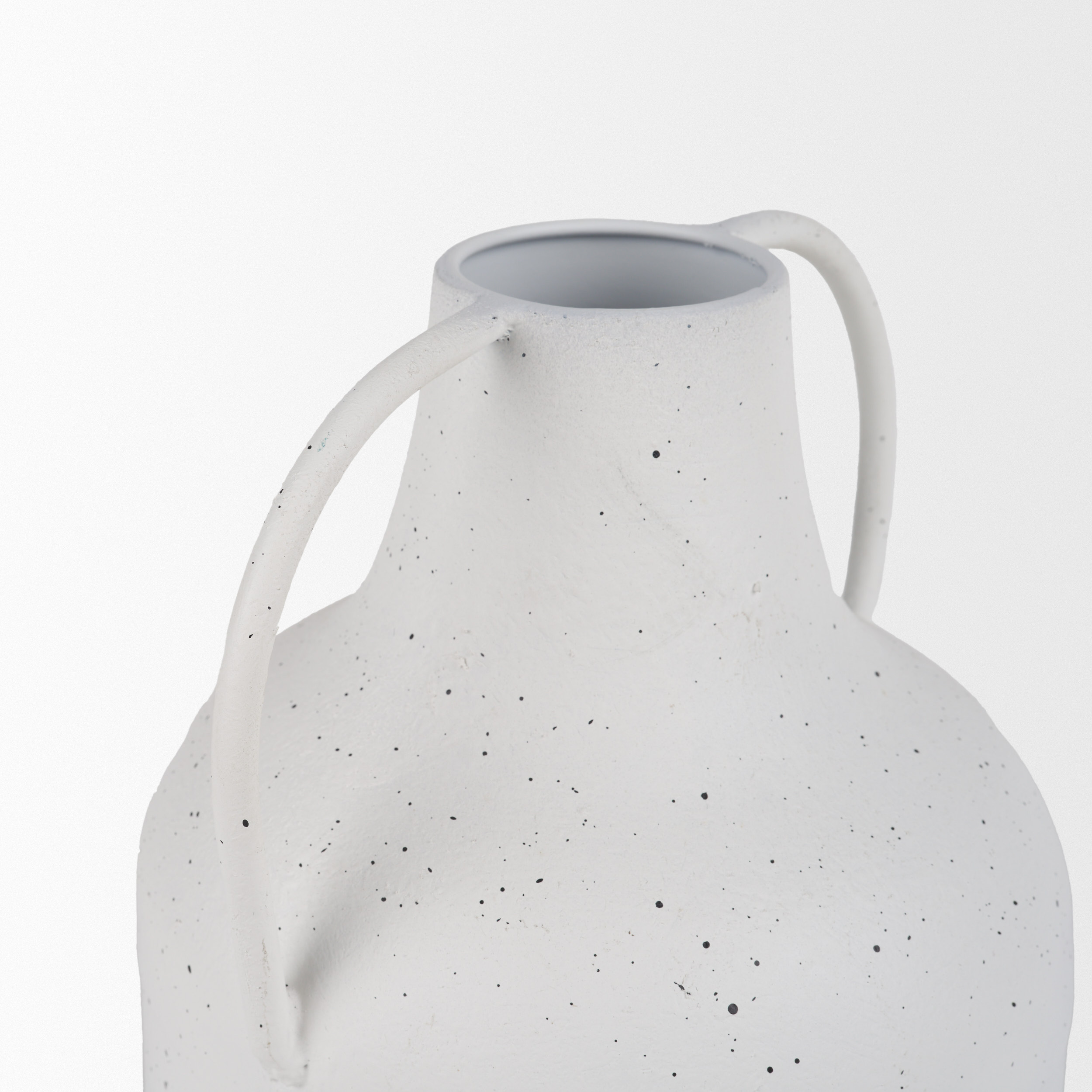 Treva-Tall-White-w-Black-Speckles-Metal-Vase-8