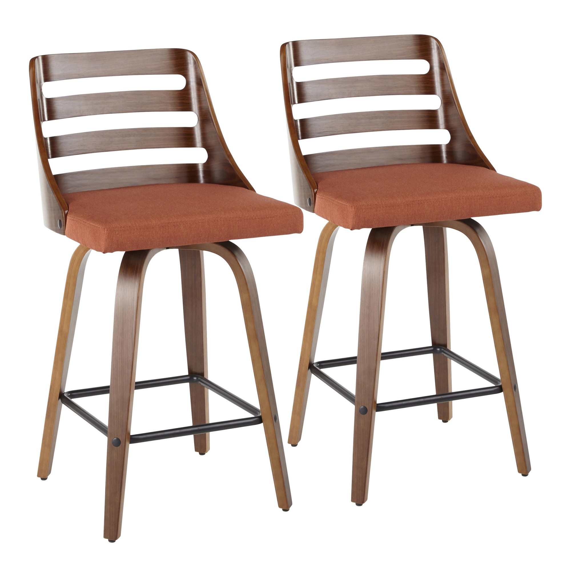 Trevi-Walnut-Wood-Orange-Fabric-Mid-Century-Counter-Stools-Set-of-2-3