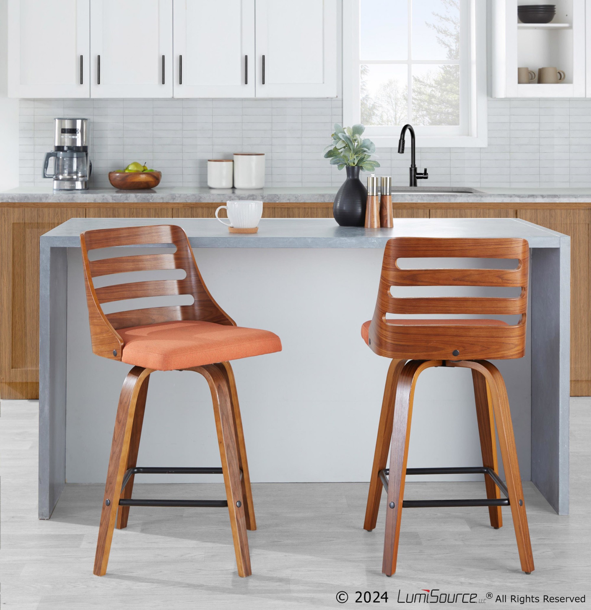 Trevi-Walnut-Wood-Orange-Fabric-Mid-Century-Counter-Stools-Set-of-2
