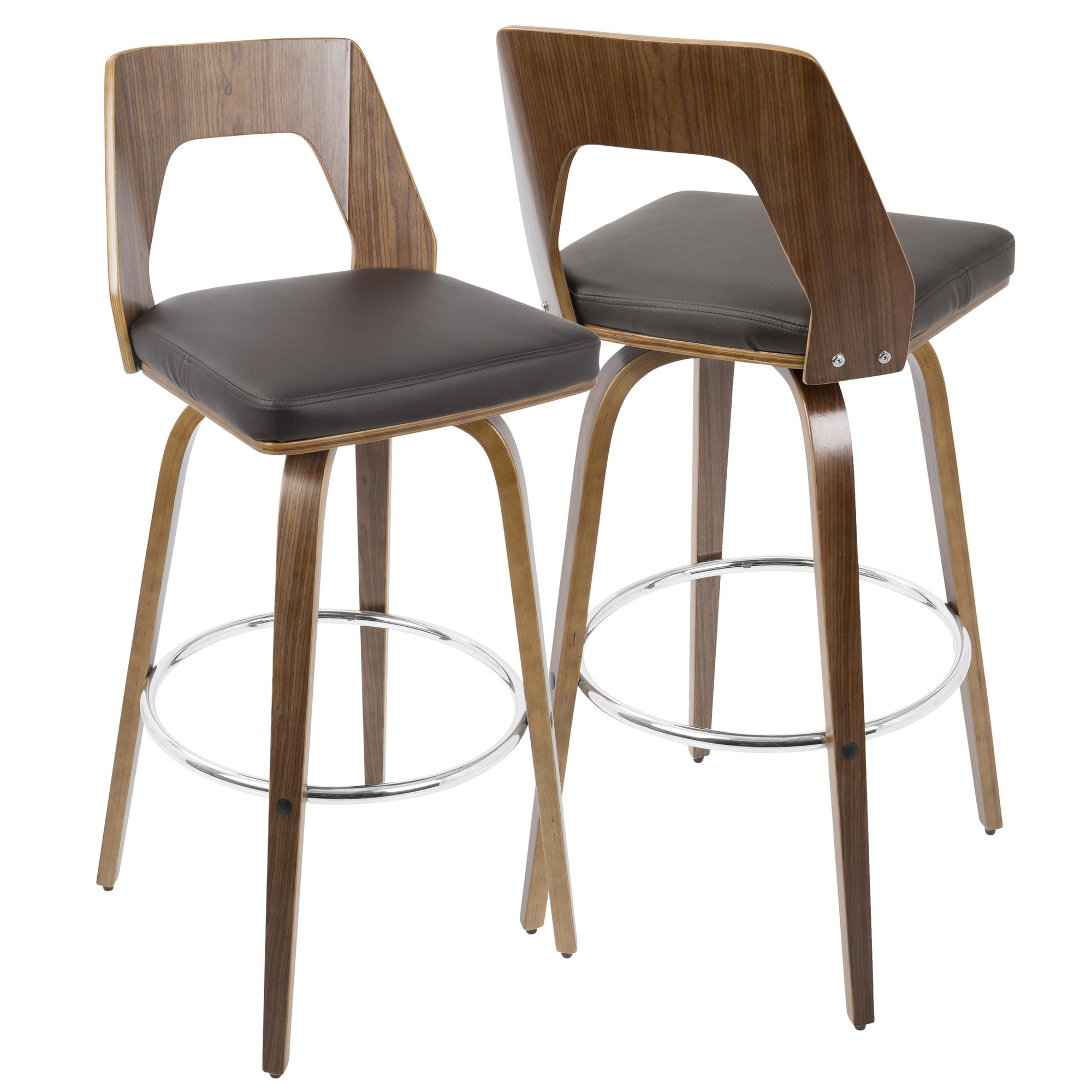 Trilogy-Walnut-and-Brown-Mid-Century-Modern-Barstools-Set-of-2-4