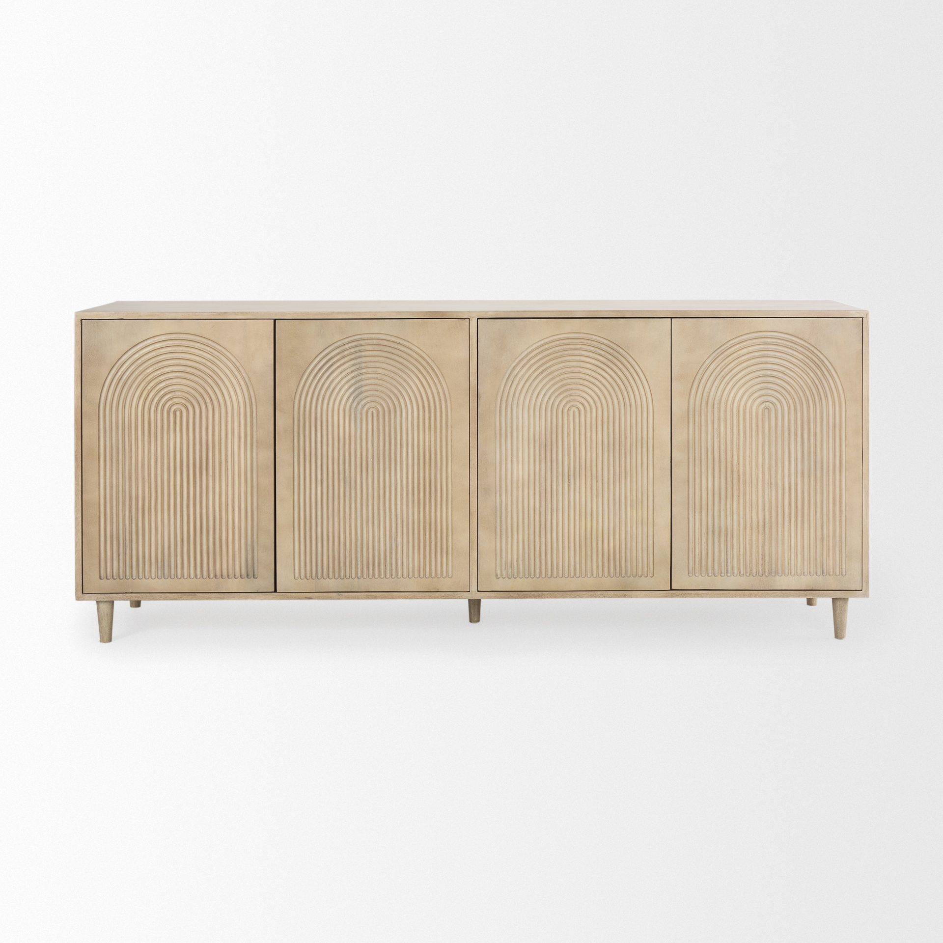 Tucker-Light-Brown-Wood-w-Carved-Arch-Pattern-4-Door-Sideboard-3