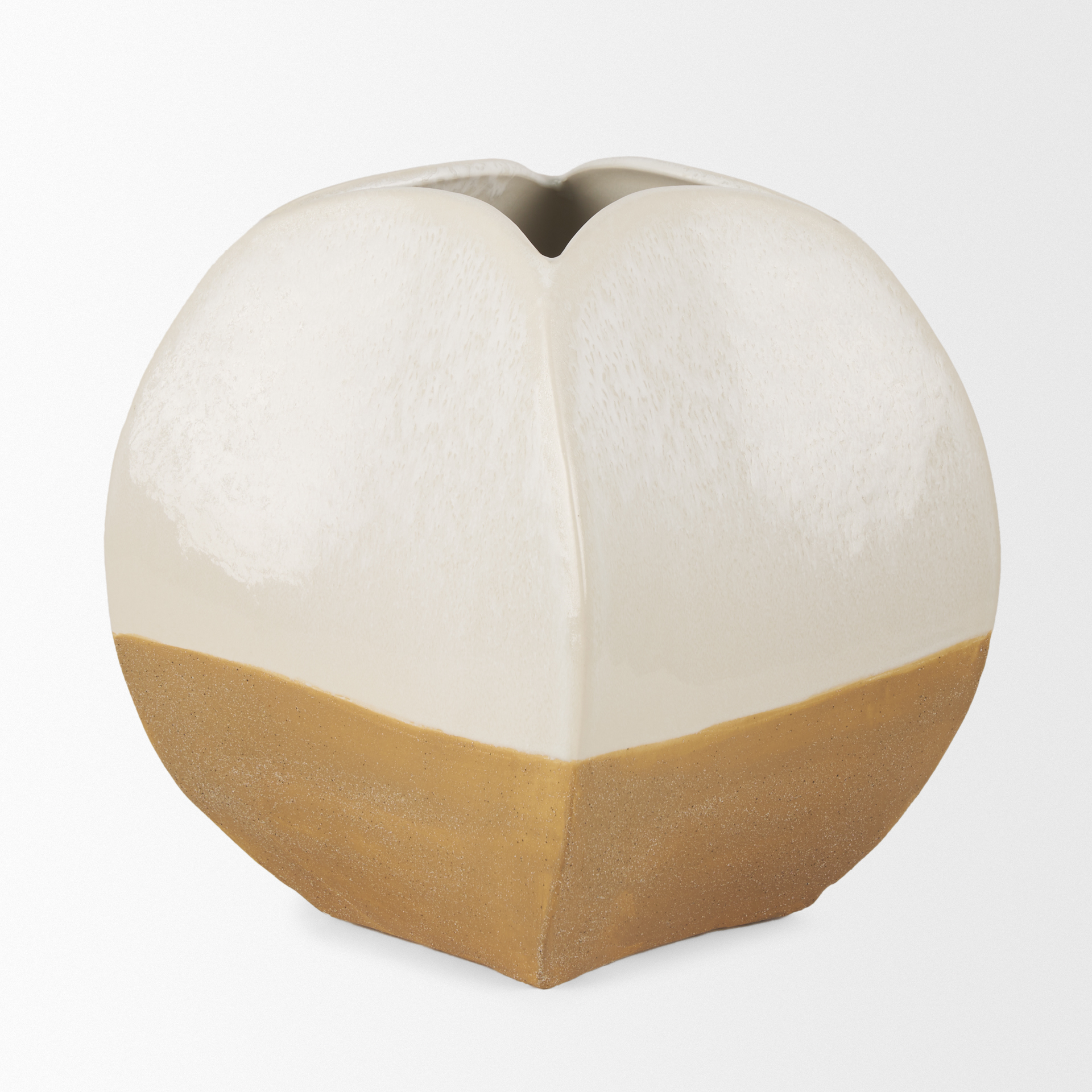 Vania-Short-Off-White-w-Tan-Textured-Ceramic-Vase-3
