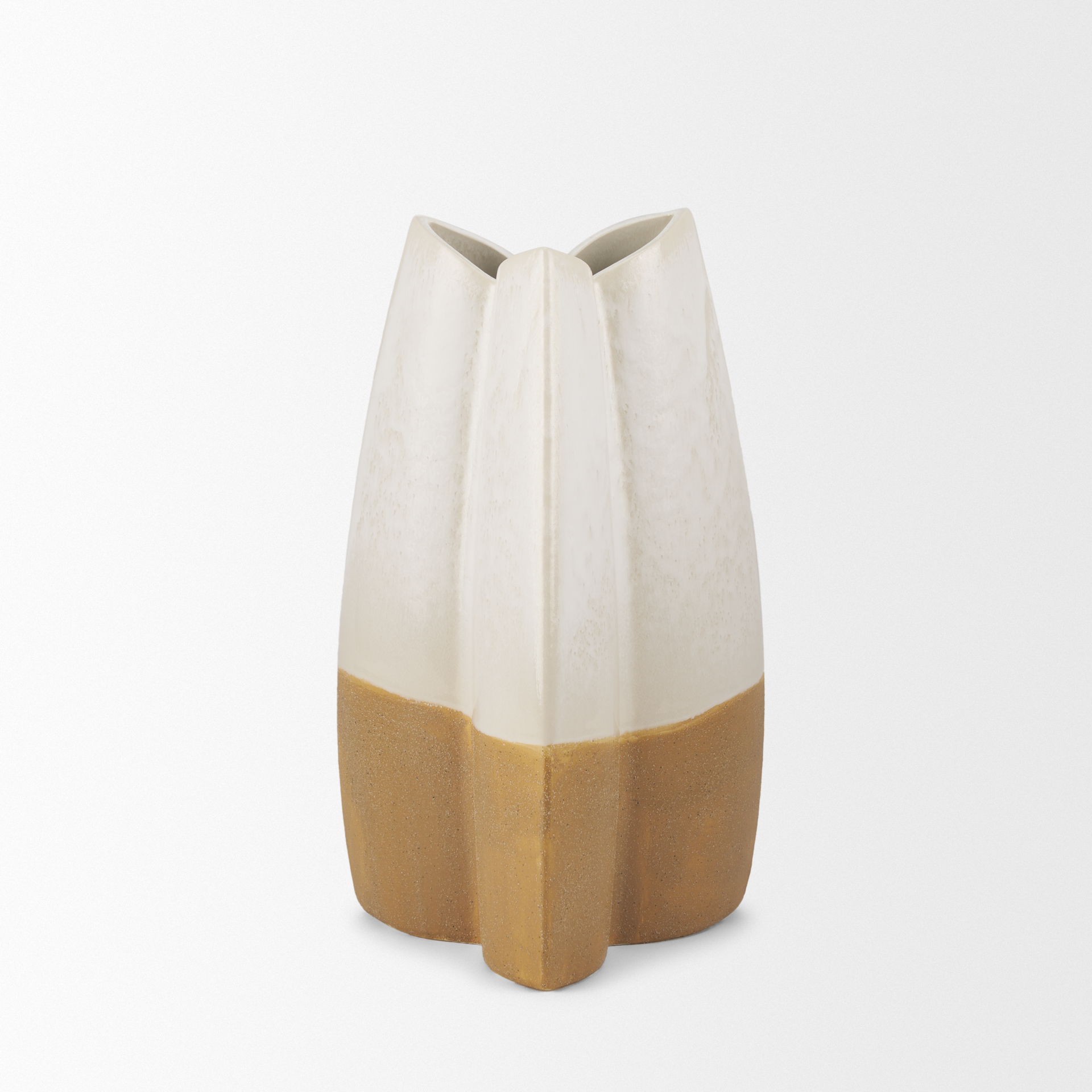 Vania-Small-Off-White-w-Tan-Textured-Ceramic-Vase-5