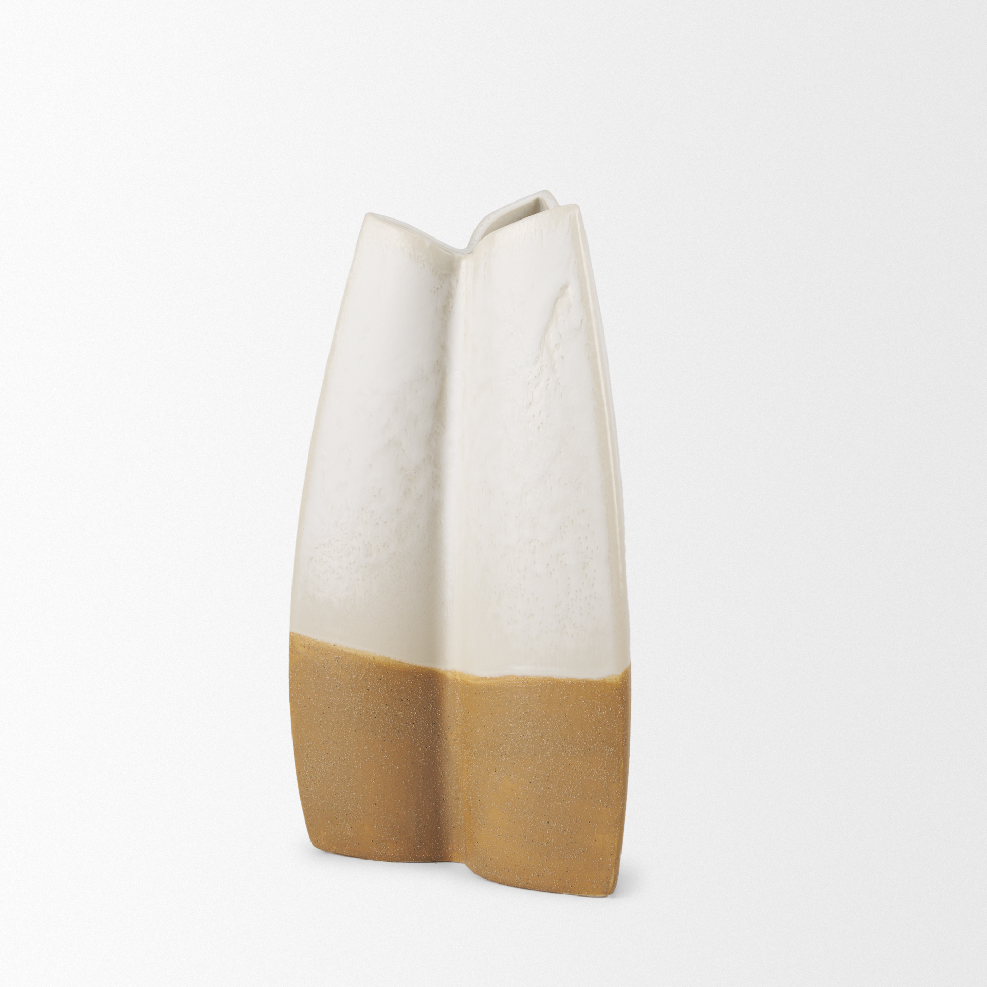 Vania-Small-Off-White-w-Tan-Textured-Ceramic-Vase-6