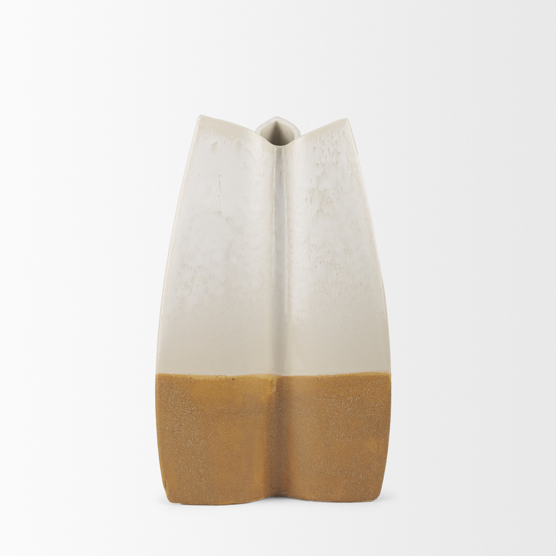 Vania-Small-Off-White-w-Tan-Textured-Ceramic-Vase-7