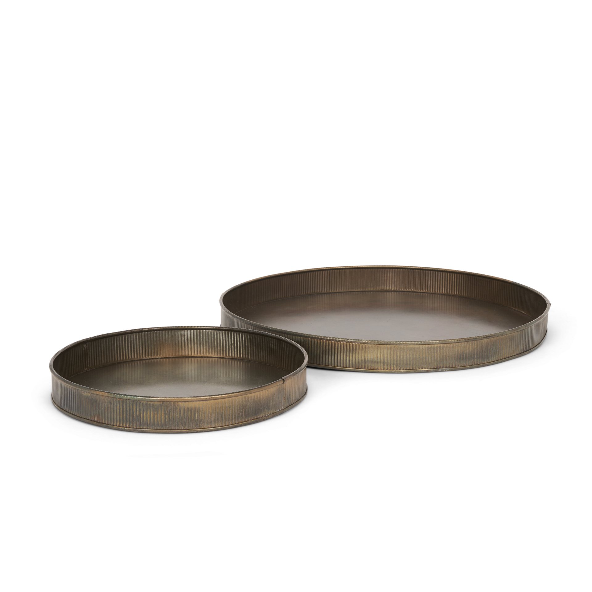 Varun-Round-Antiqued-Brass-Metal-Tray-Set-of-2