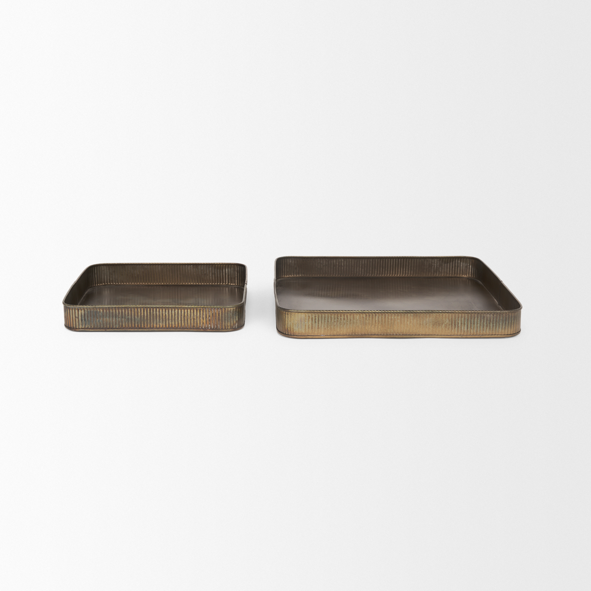 Varun-Square-Antiqued-Brass-Metal-Tray-Set-of-2-3
