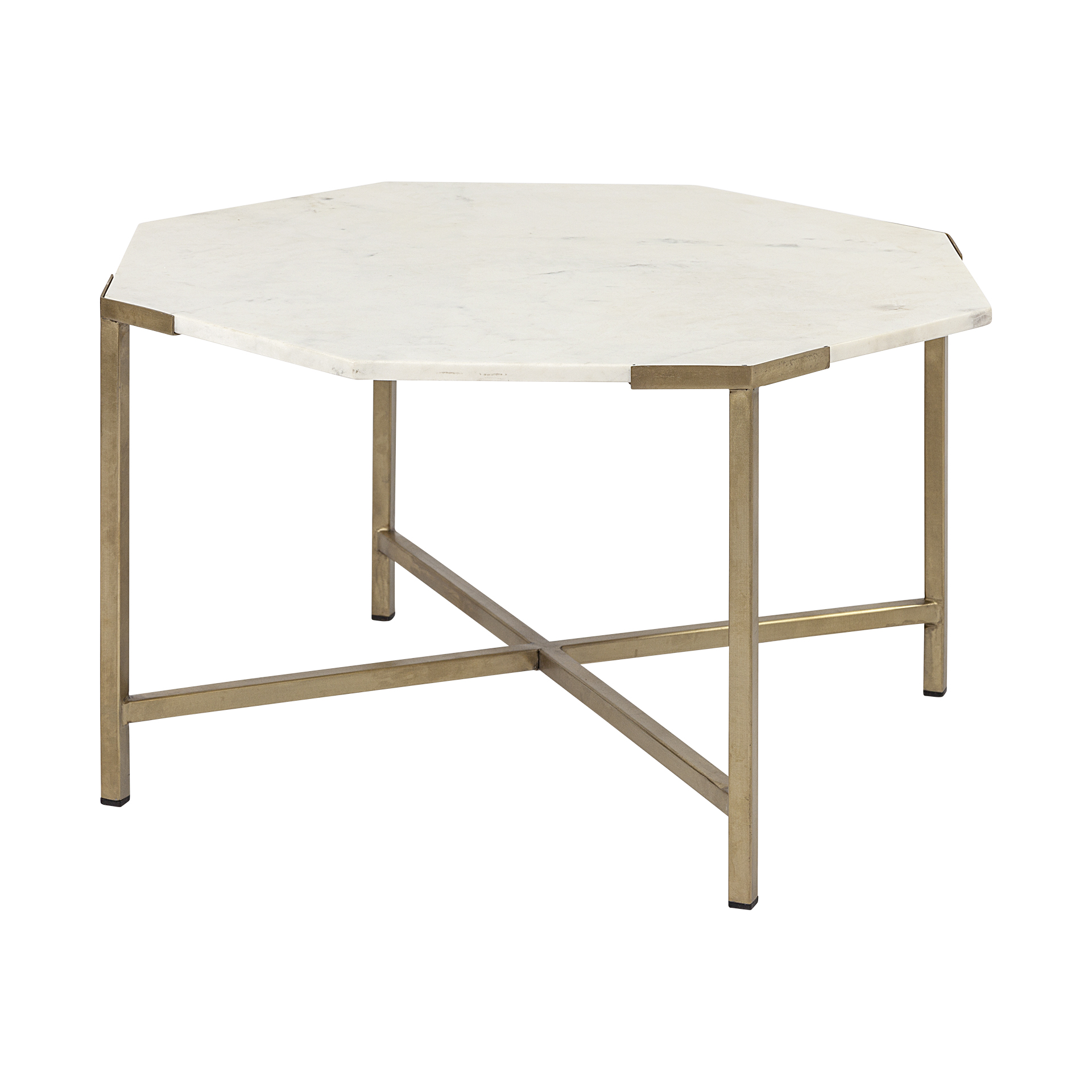 Vincent-33-Octagonal-White-Marble-Tabletop-w-Gold-Metal-Base-Coffee-Table