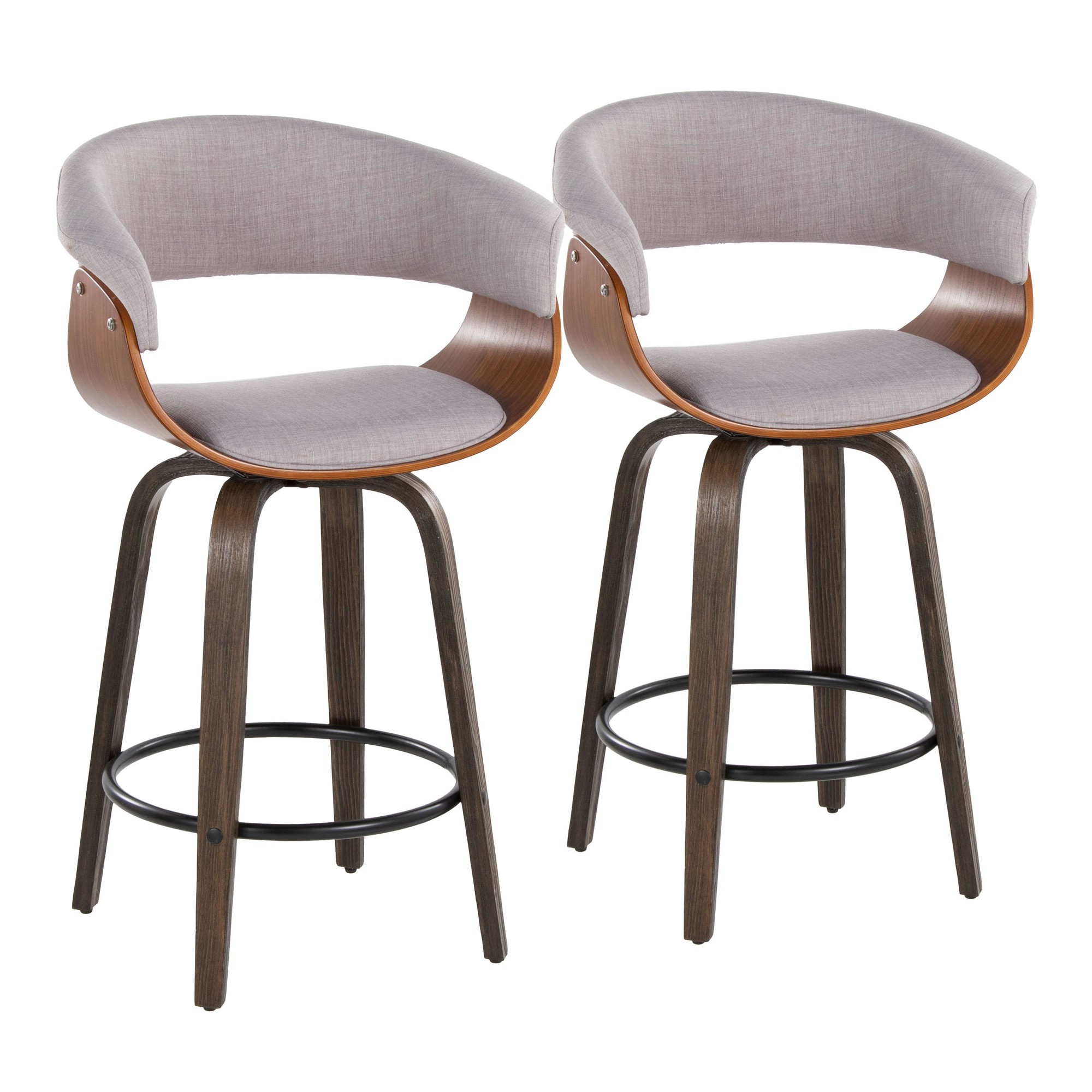 Vintage-Mod-26-Inch-Mid-Century-Modern-Swivel-Counter-Stools-Set-of-2