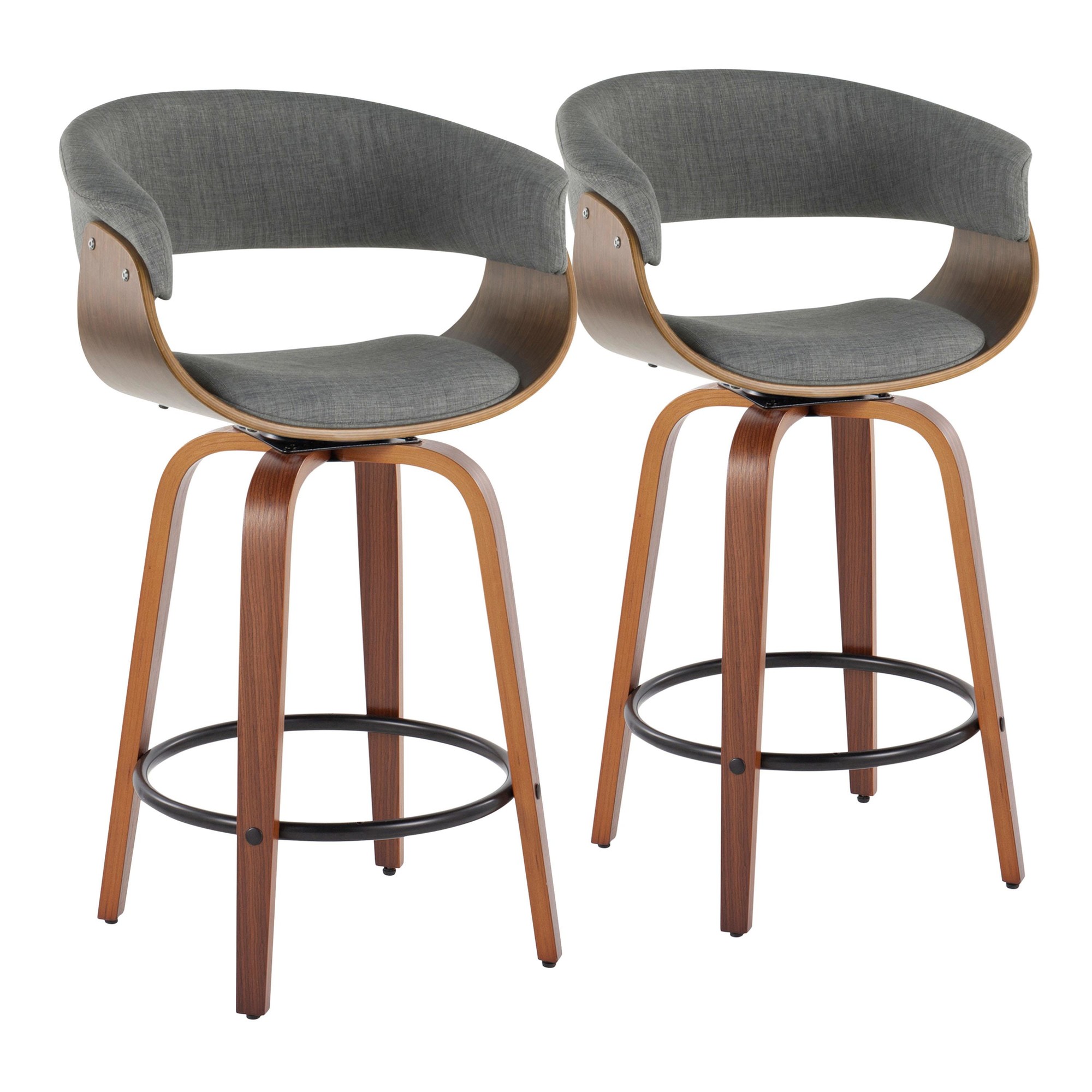 Vintage-Mod-26-Mid-Century-Modern-Swivel-Counter-Stool-Set-of-2-2
