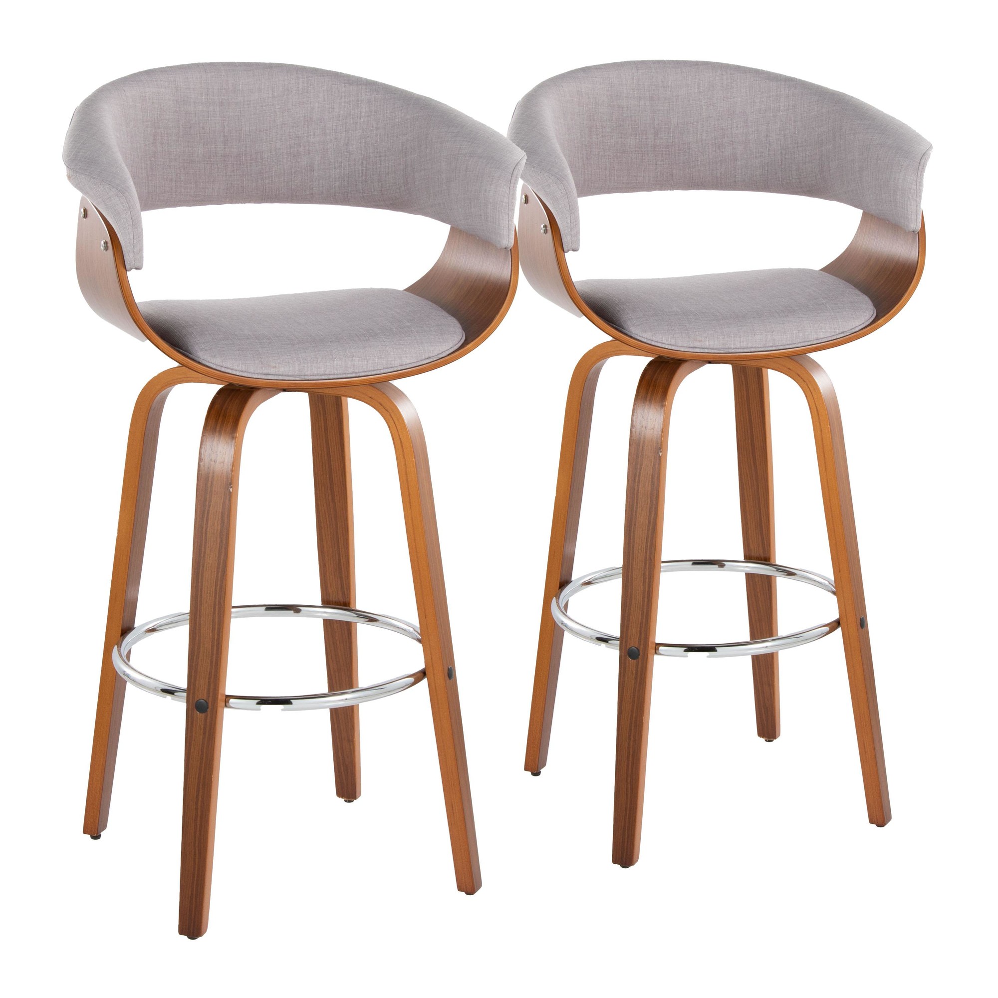 Vintage-Mod-30-Mid-Century-Modern-Swivel-Barstool-WalnutStone-Set-of-2-2