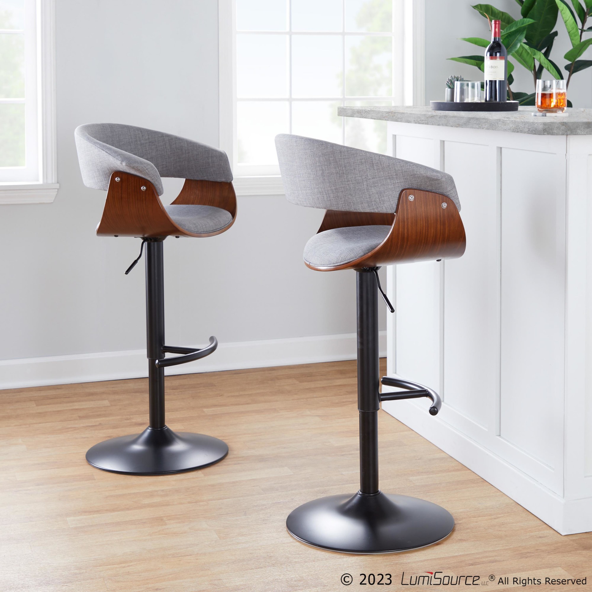 Vintage-Mod-Light-Grey-Mid-Century-Modern-Adjustable-Barstools-Set-of-2