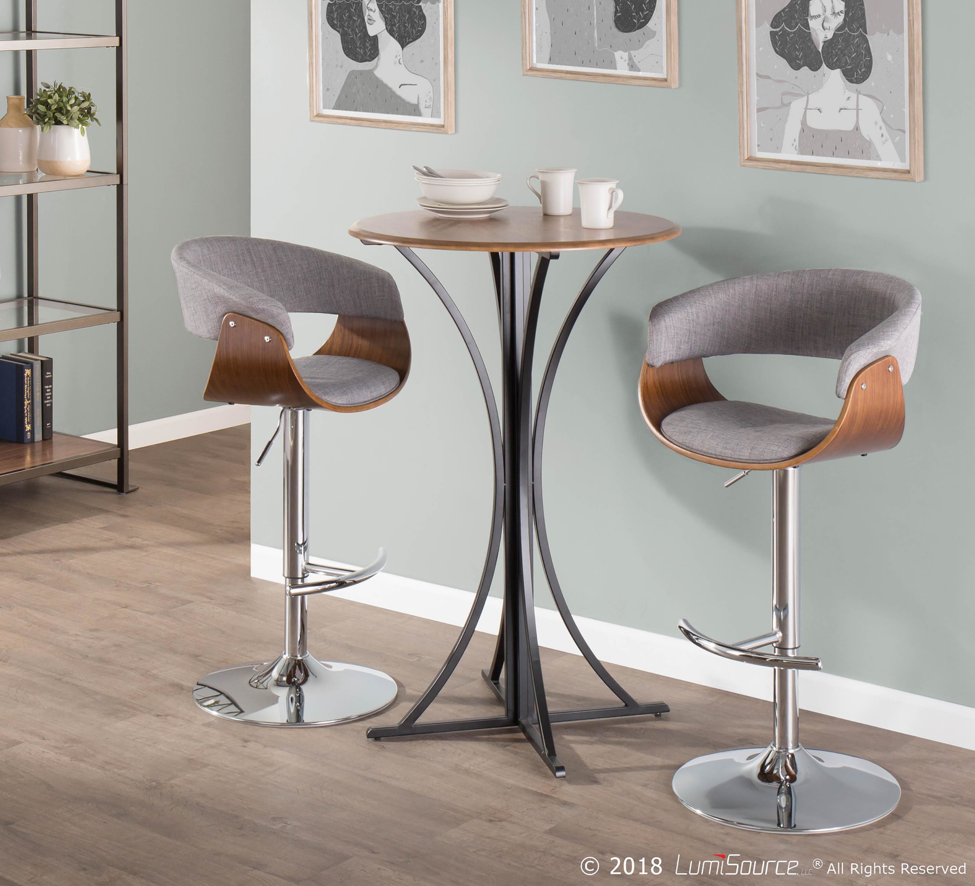 Vintage-Mod-Light-Grey-Swivel-Adjustable-Mid-Century-Modern-Barstool