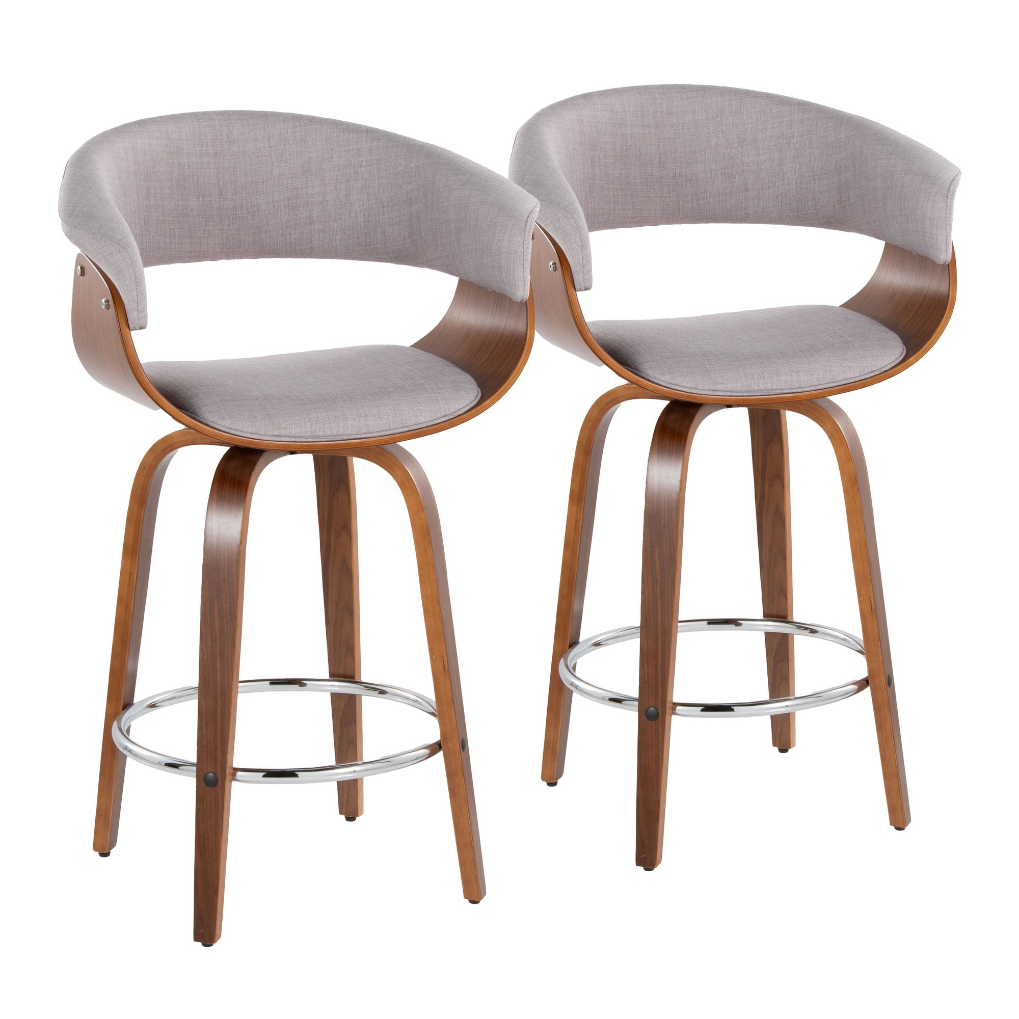 Vintage-Mod-Walnut-Wood-Stone-Fabric-Counter-Stools-Set-of-2-2