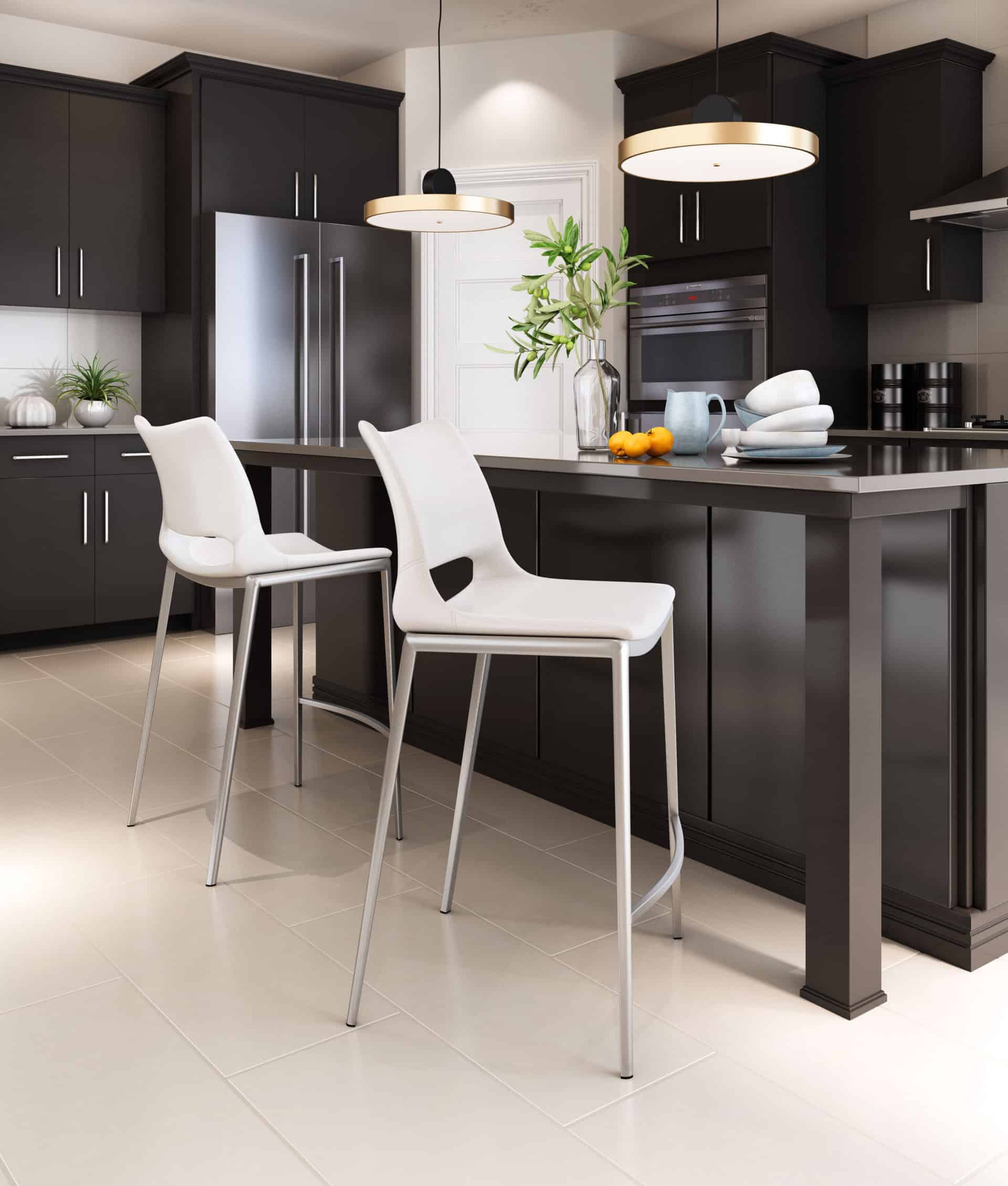 White-Faux-Leather-Ergonomic-Counter-Stool-with-Footrest-Set-of-2